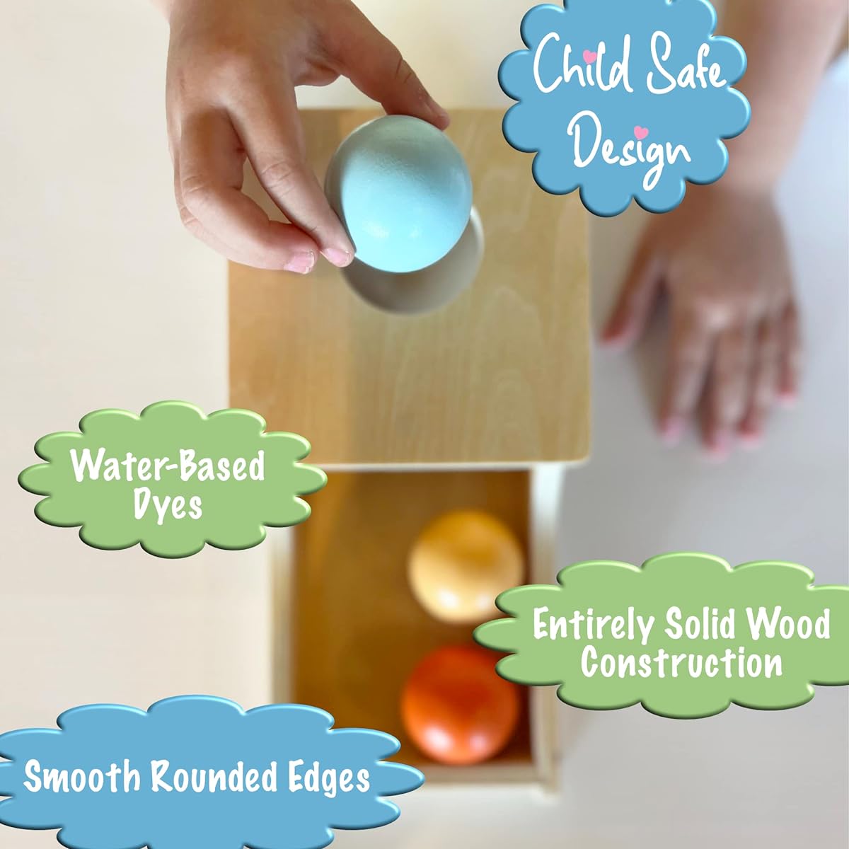 Montessori Mama Objects Permanent Box, Montessori Toys for Babies 6-12 Months and Up, Developmental Ball Drop, Montessori Wooden Toys, Infant Montessori Toys for 1 Year Old