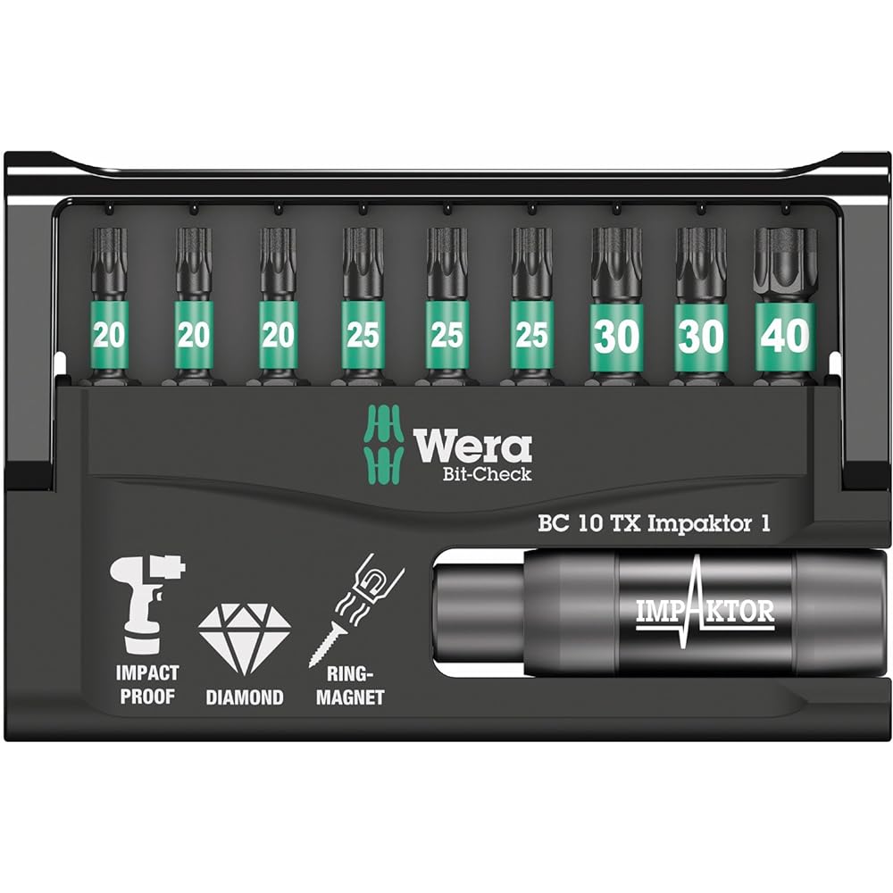 Wera 05057688001 | Torx Bit Set Bit Check 10 TX Impactor 1, 10 Piece Set [Regular Japanese Import Product]