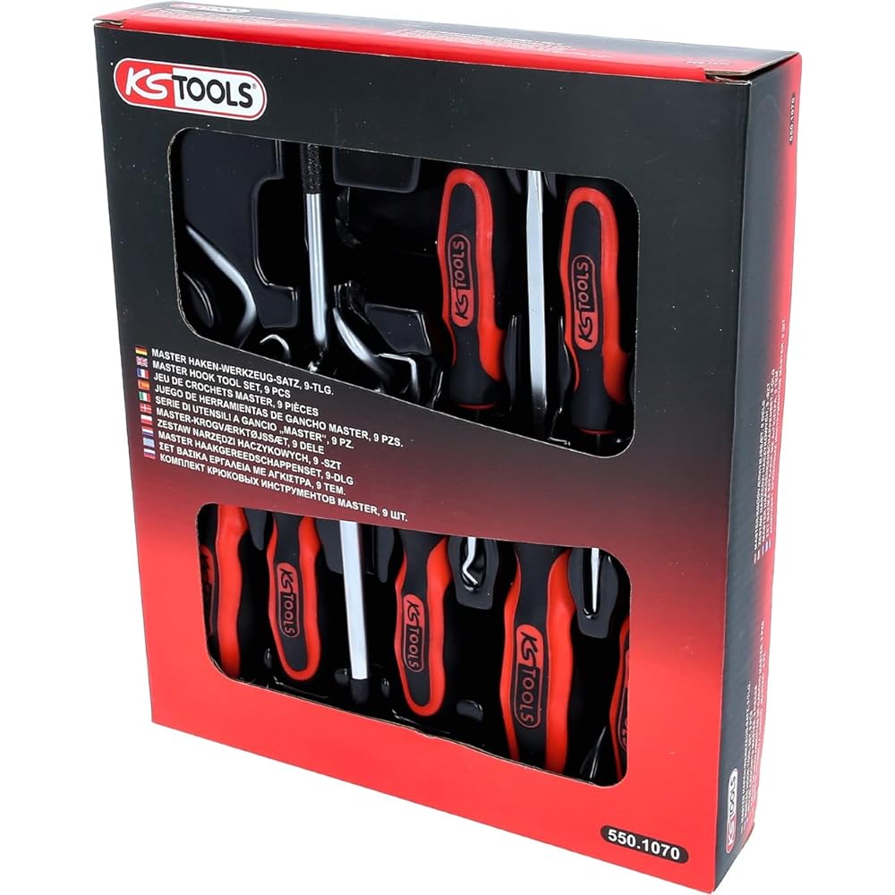 KS TOOLS Master hook tool set 9 pcs 550.1070