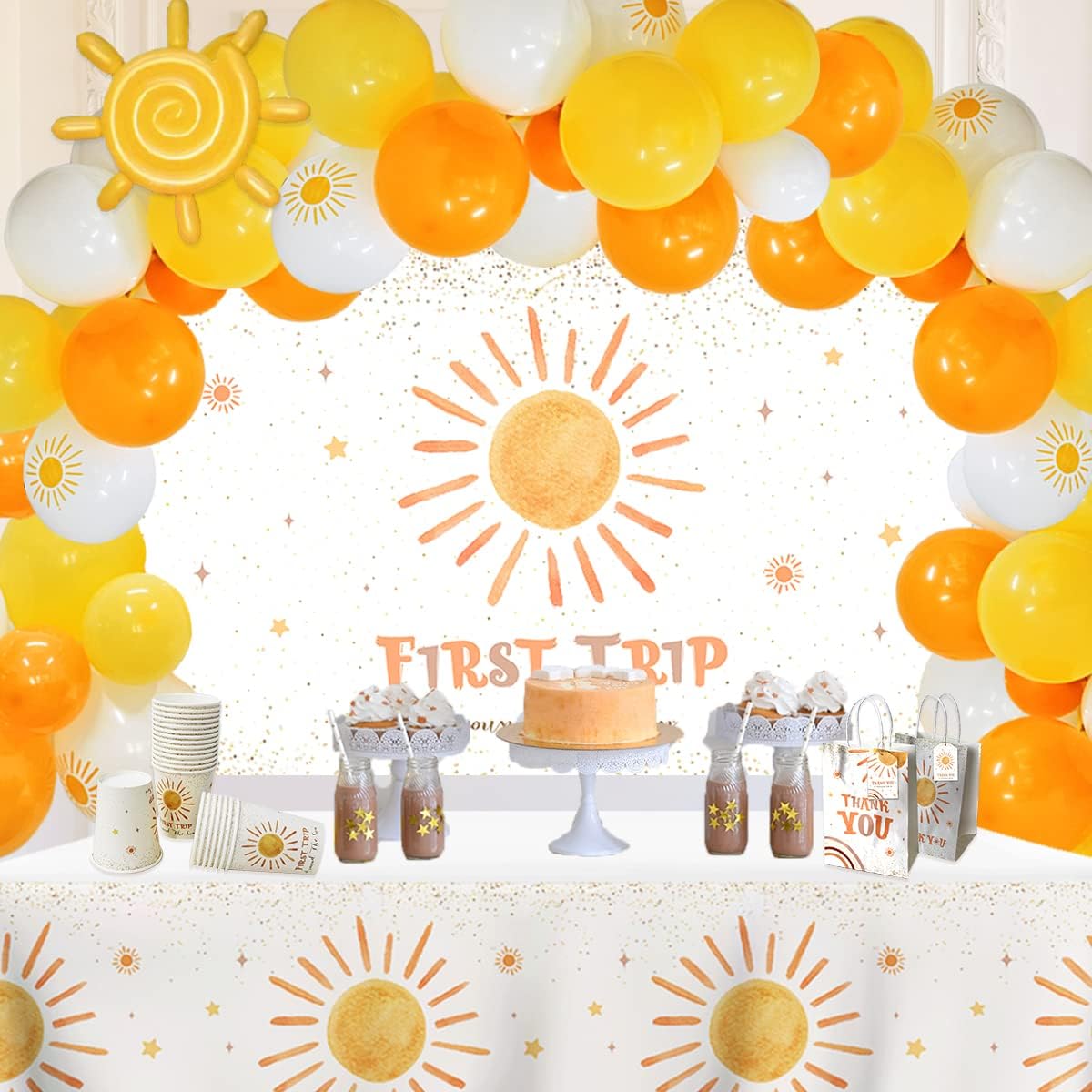 First Journey Sun Birthday Decorations - 1st Birthday Supplies Boho Balloons