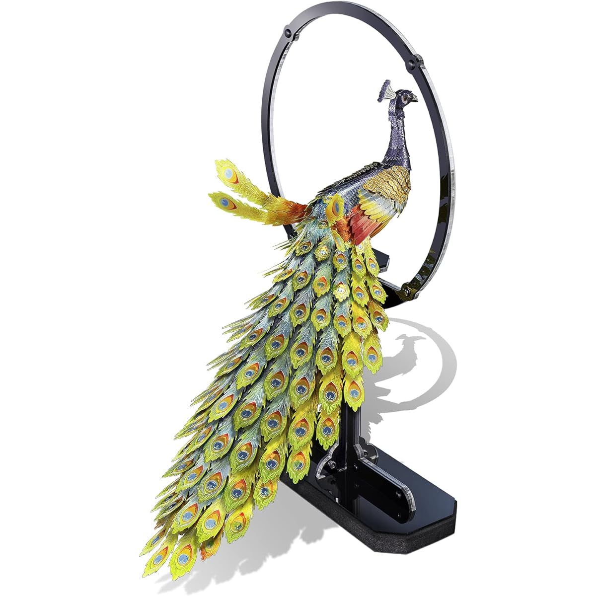 Piececool 3D Puzzle for Adults Gorgeous Peacock 3D Metal Model Building Kit Challenging Brain Teaser 3D Puzzle DIY Assembly Craft Kit Creative Ornaments Home Decor