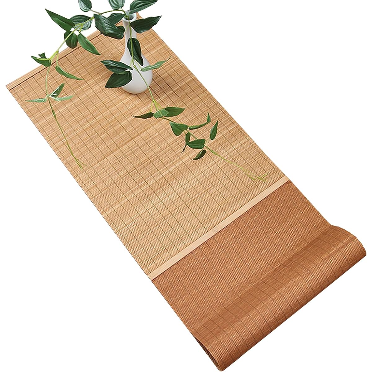 Table Runner Dustproof Natural Bamboo Table Mat, Thermal Insulation Kung Fu Tea Set Mat Handmade Natural Solid Wood Table Runner, Natural (Size : 50cm x 210cm)