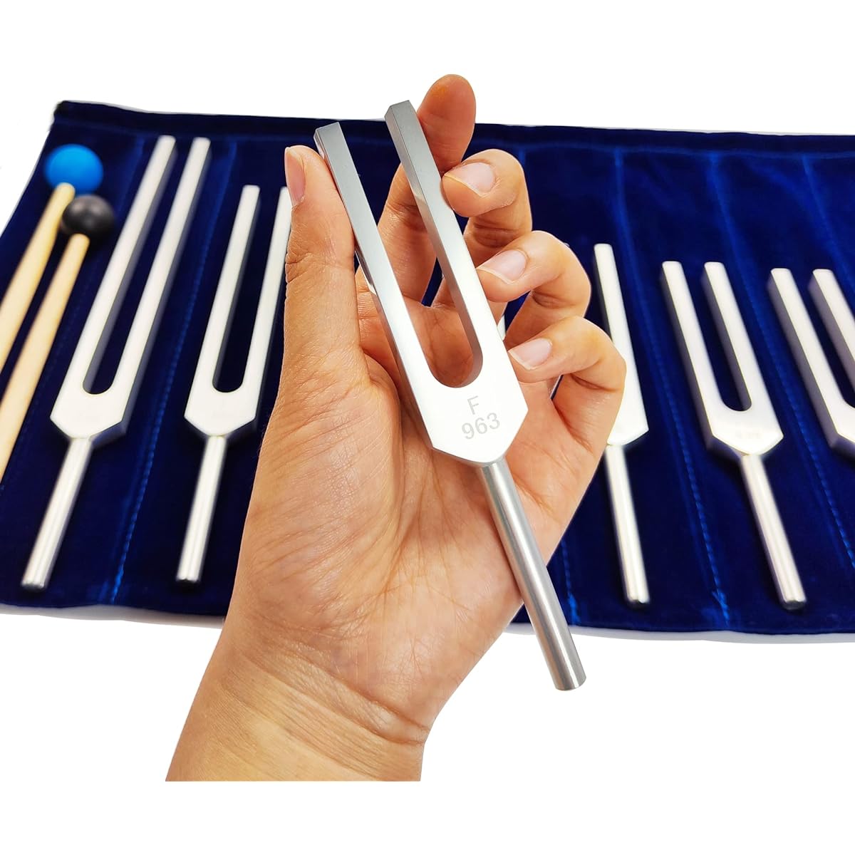 Solfeggio Tuning Folk Set Chakra Healing Sound Therapy Tuning Fork Frequency 528hz Medical Meditation Folk Tool (174 Hz, 285 Hz, 396 Hz, 417 Hz, 528 Hz, 639 Hz, 741 Hz, 852 Hz, 963 Hz)