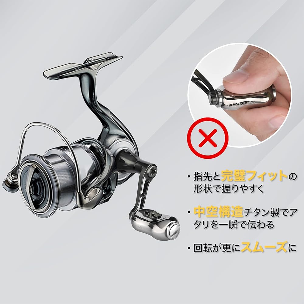 Gomexus CJ35 Reel Handle Shimano Spinning Reel Compatible Reel Single Handle Vanquish Twin Power Stella Replacement 35mm with Handle Knob Bass Magochi Flounder Light Game Fishing For Left and Right Use