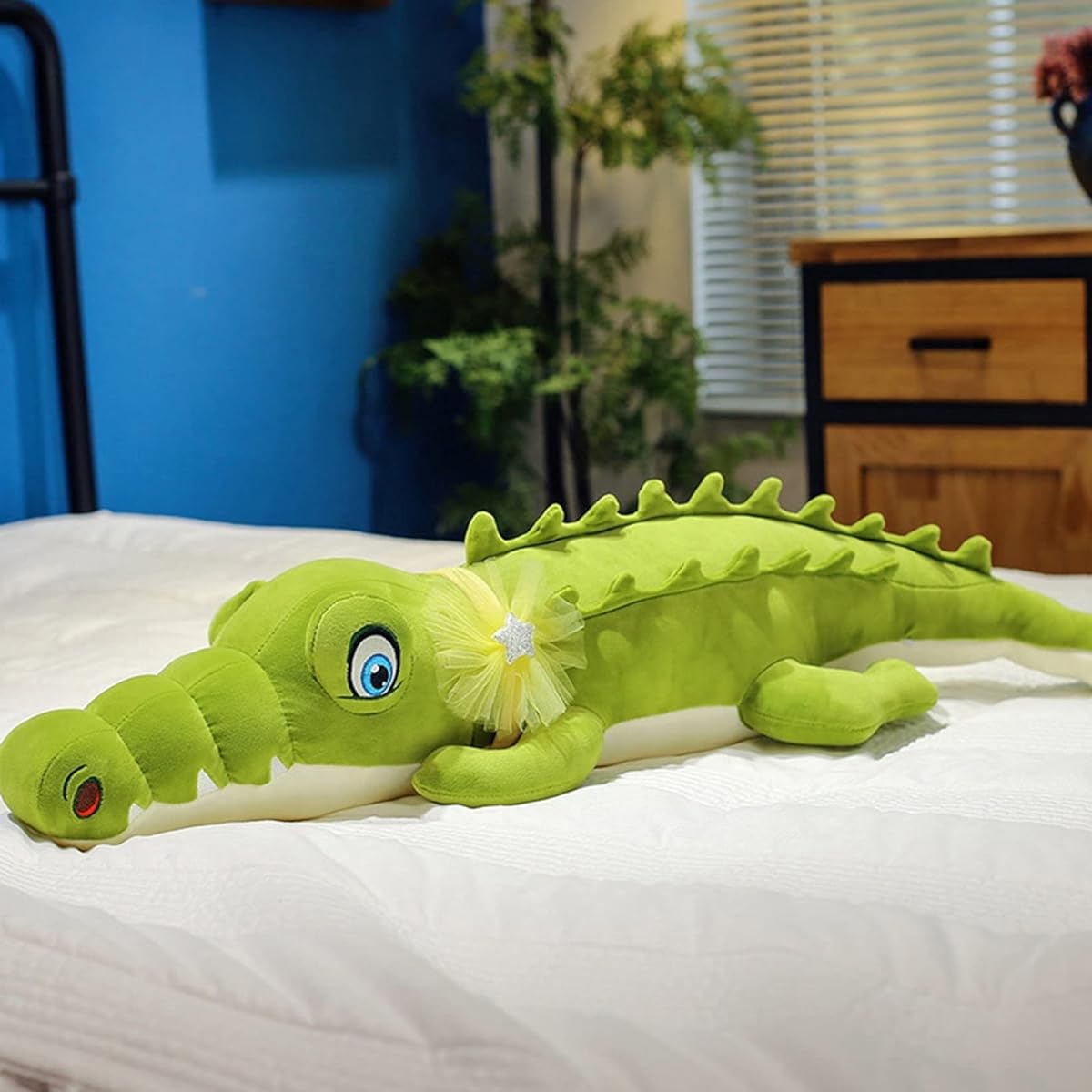 Body pillow, crocodile, stuffed animal, large, animal, fluffy, green, soft, cushion, comfortable, washable, body pillow, for her, soft, sleeping pillow, birthday, anniversary, 140cm, gift
