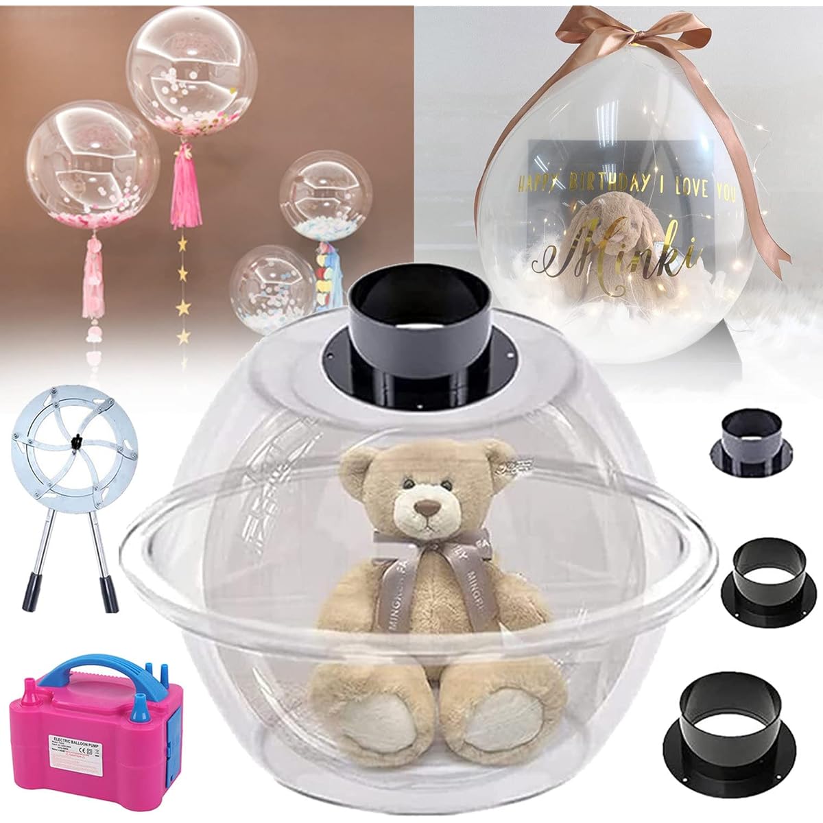 Diy Balloon Expander Stuffer Filling Machine, Balloon Stuffer with Balloon Pump and Flare Pliers, Electric Balloon Expander Stuffer Extractor, for Diy Balloon Bouquet