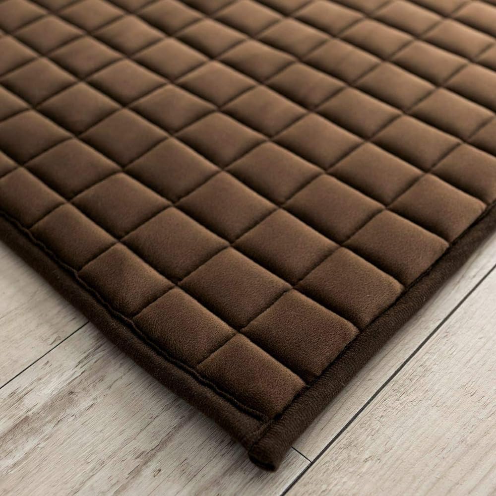 Sayansayan Washable Fluffy Quilted Rug Kahavitauko 130x190 1.5 Tatami Mocha Brown