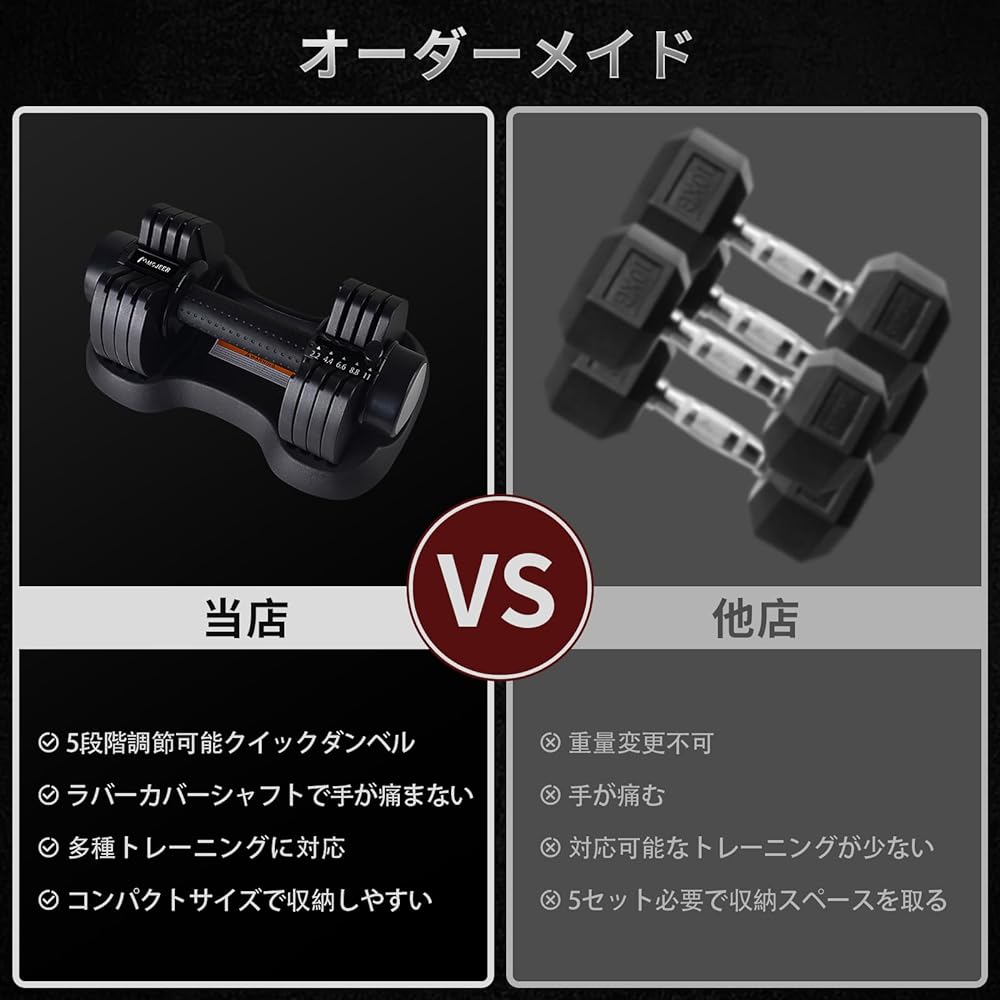 MOJEER Adjustable Dumbbell 5.5kg/11kg/25kg Adjustable Dumbbell Set of 2 1.1~5.5kg/2.2~11kg/2.5~25kg 5/5/6 Level Adjustment Weight Adjustment in 1 Second Quick Dumbbell Muscle Training BJ