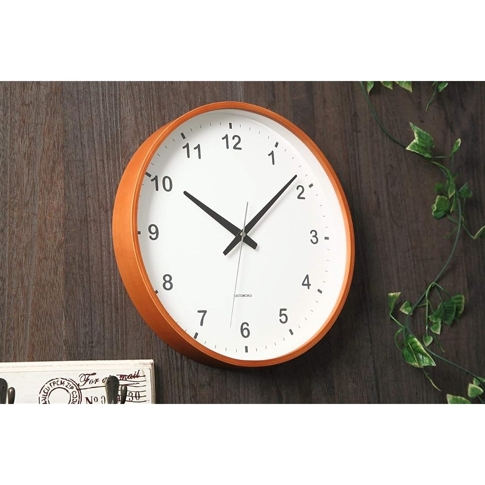 KATOMOKU plywood wall clock light brown sweep (continuous second hand) km-36L φ304mm (quartz clock)