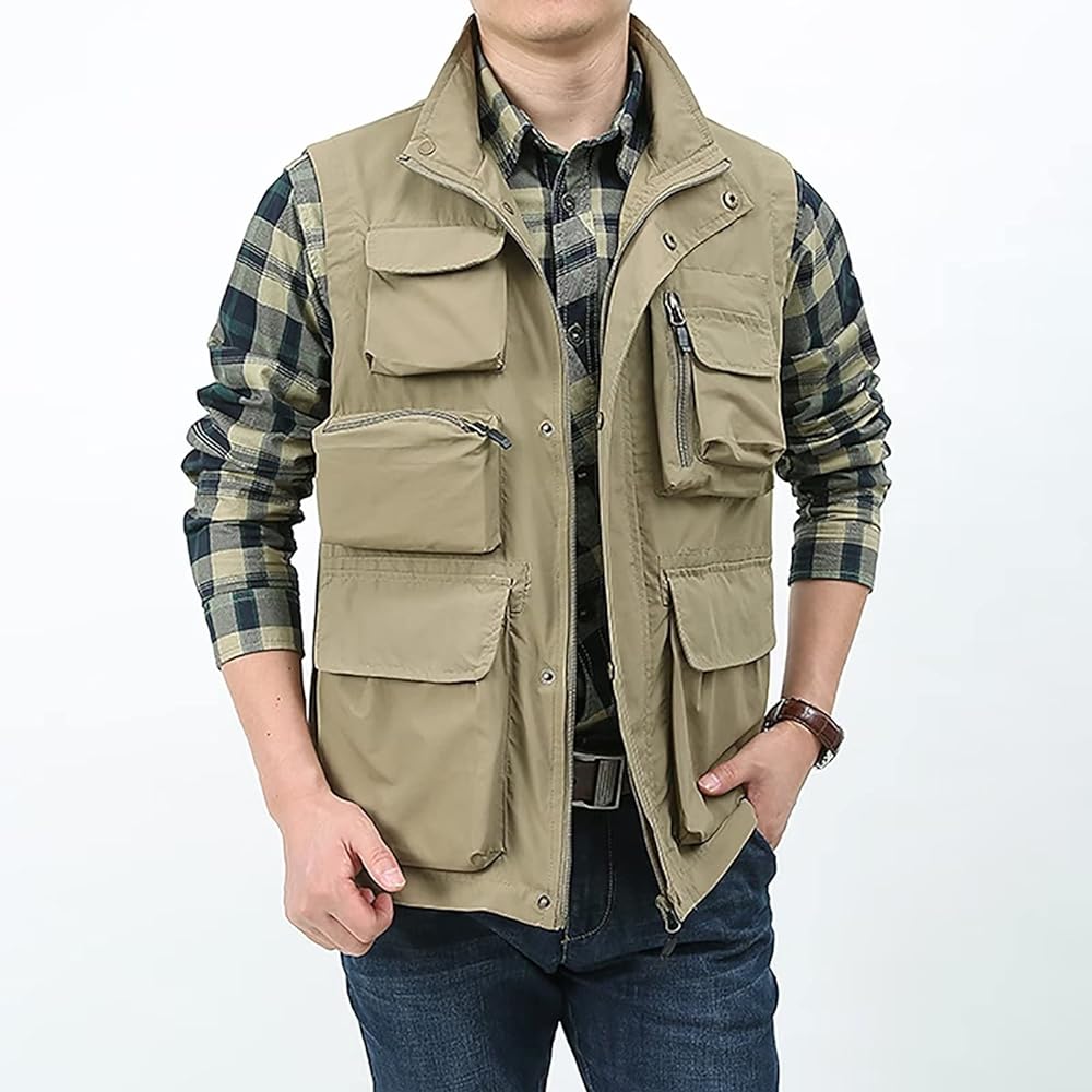 [NORRA] Fishing Vest, Fishing Vest, Stylish Fishing Vest, Outdoor Vest, Men's, Quick Drying, Breathable, Multifunctional Jacket, Outdoor, Multi-Pocket, Fishing