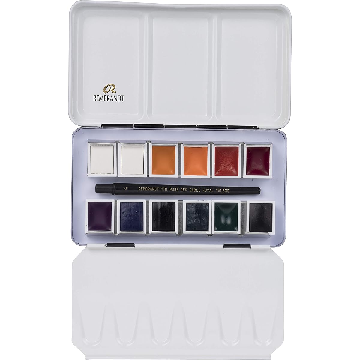 Rembrandt Watercolor Paint Metallic Opaque White Mixing Set Half Pan Set of 12