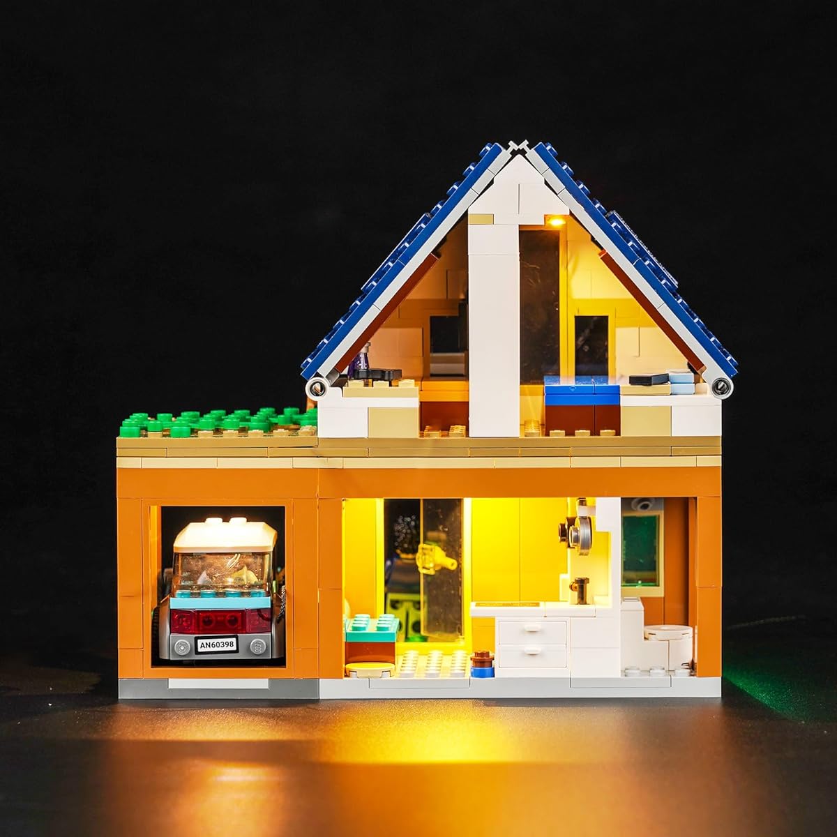 VONADO LED Light Kit for Lego Family House and Electric Car 60398 Creative Lighting Set Accessories Compatible with Lego 60398 Building Set (Lights Only, No Model)