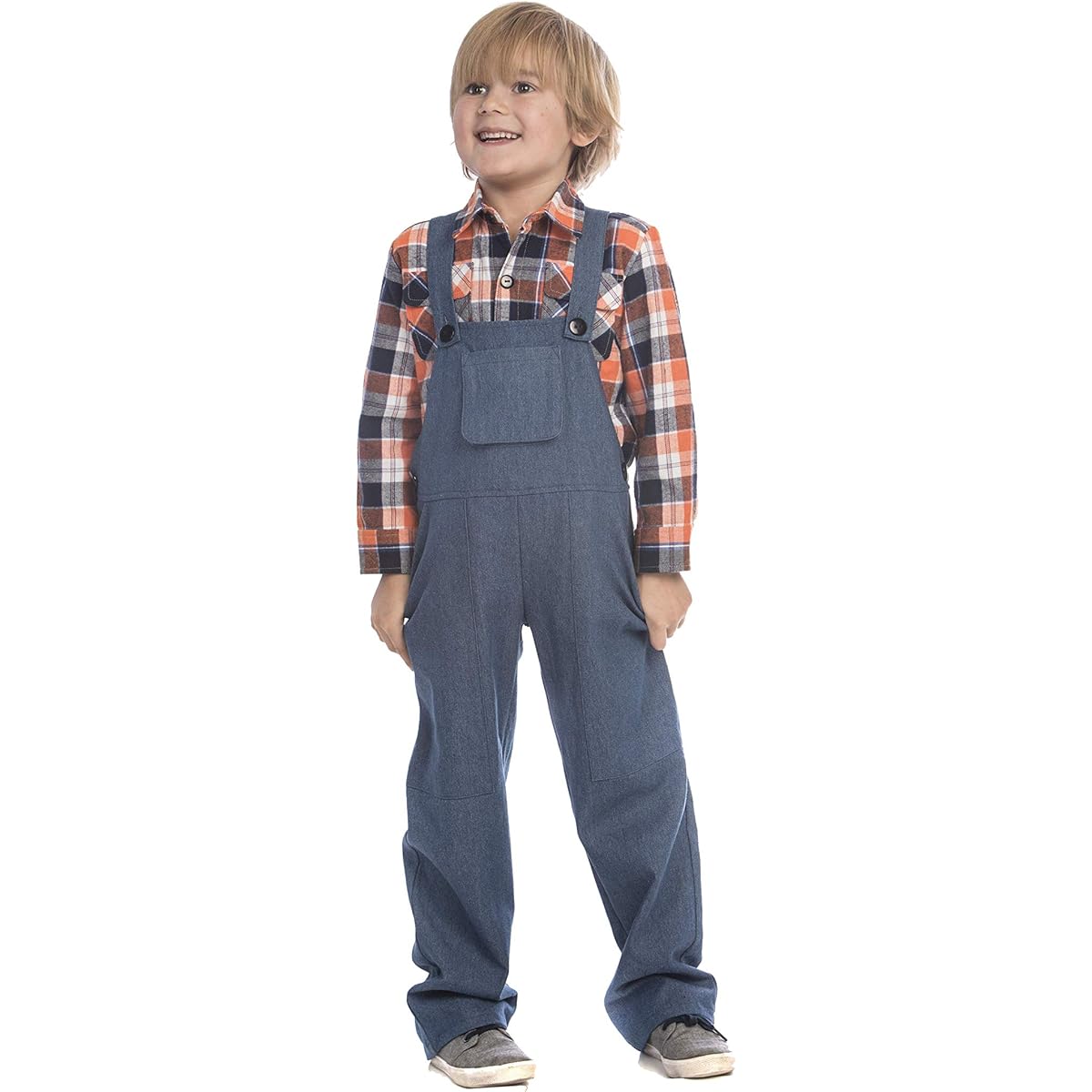 Dress Up America Farmer Costume for Kids - Farmer Overalls and Shirt for Boys and Girls