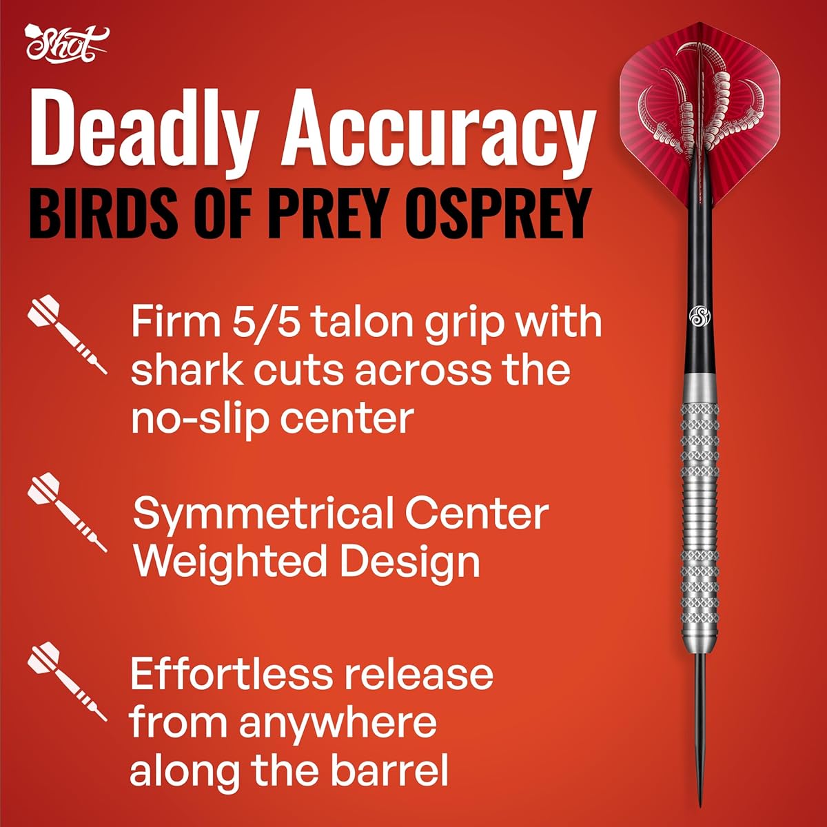 Shot Birds Of Prey Osprey 80% Steel Tip Darts 23g