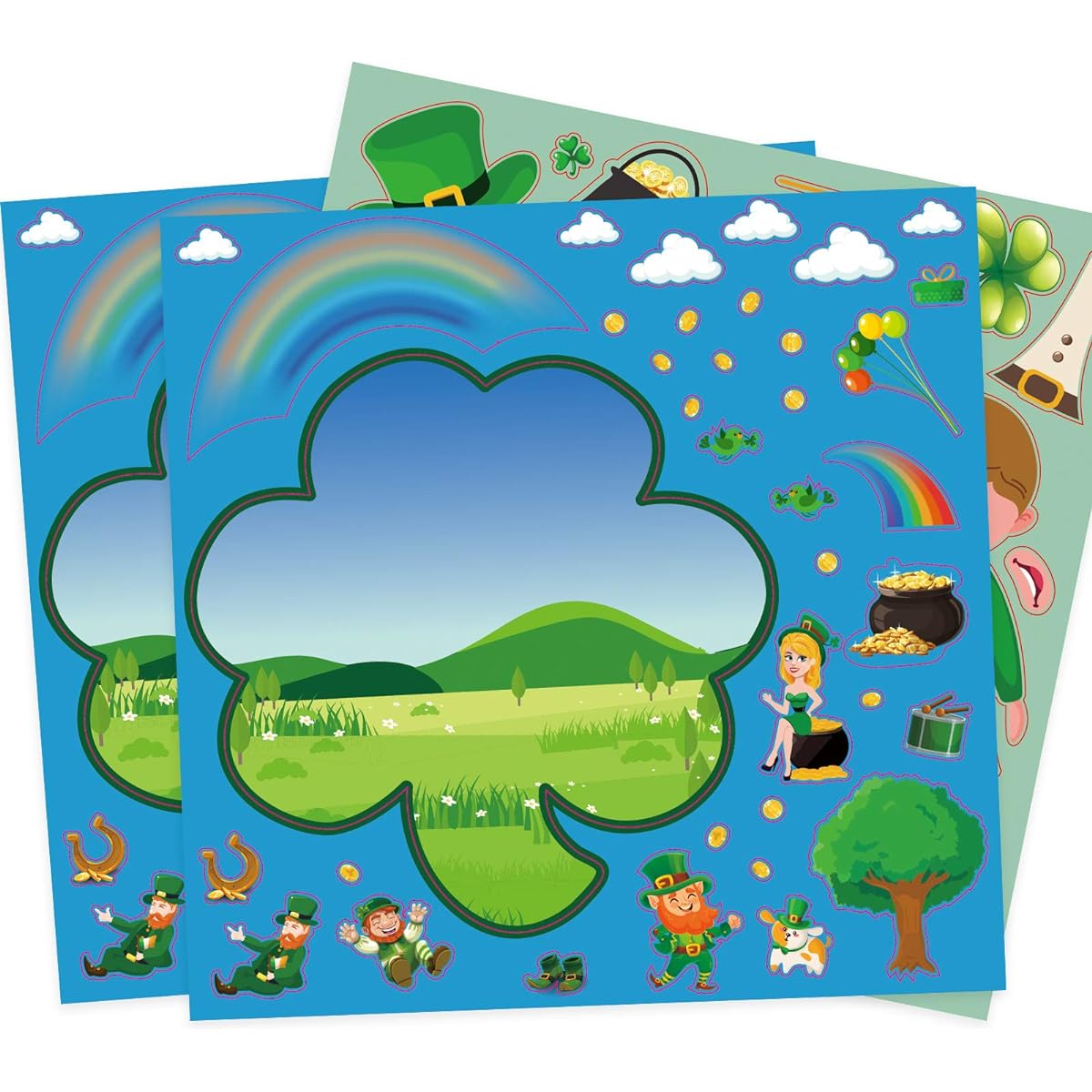 St. Patrick's Day Stickers for Kids Crafts Irish Lucky Party Game Prize 24Ct