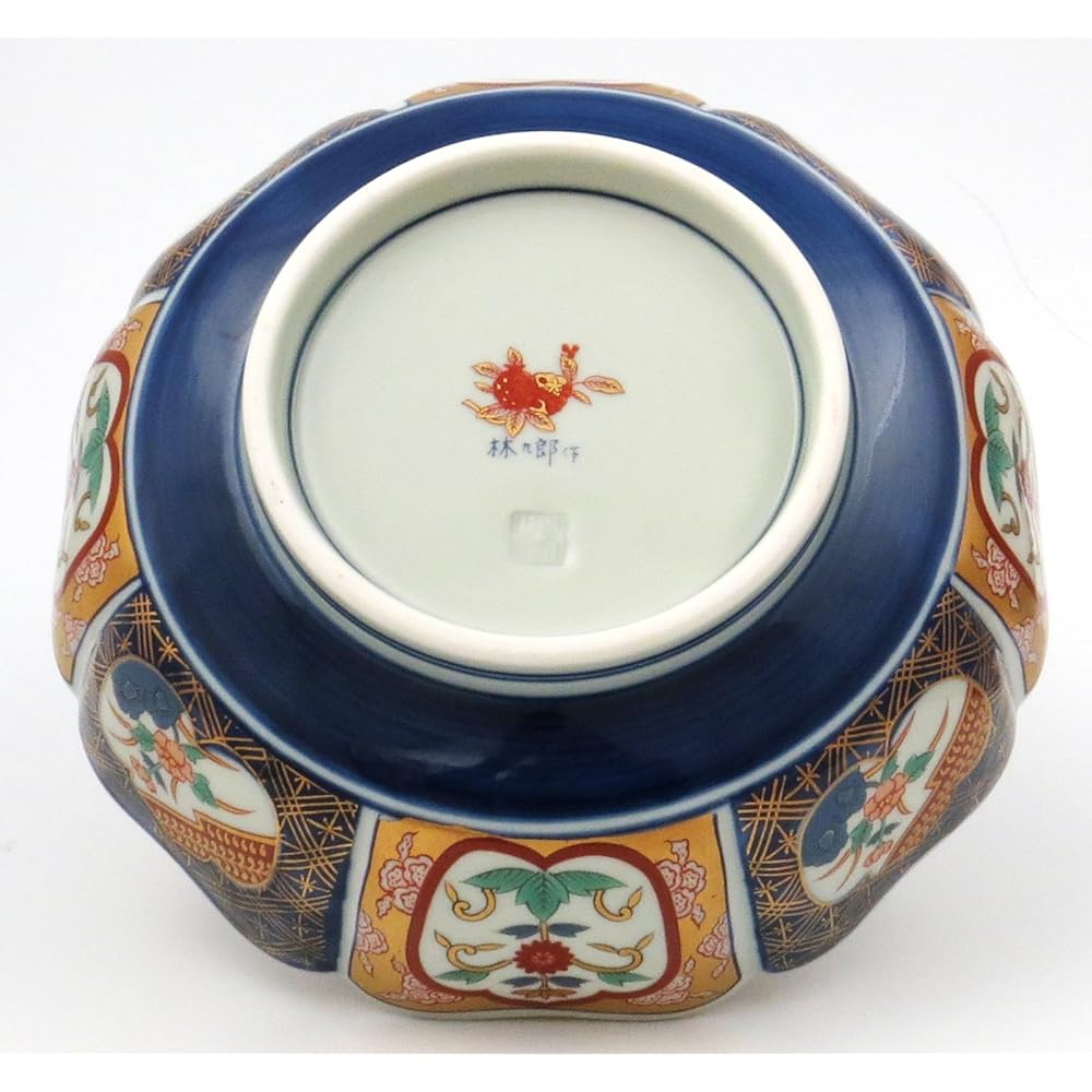 Ishimaru Ceramics (HASAMI Porcelain) Hasami Ware Rinkurou Kiln Gorgeous Old Imari Style Deposit Bowl Window Flower Painting 009089-656