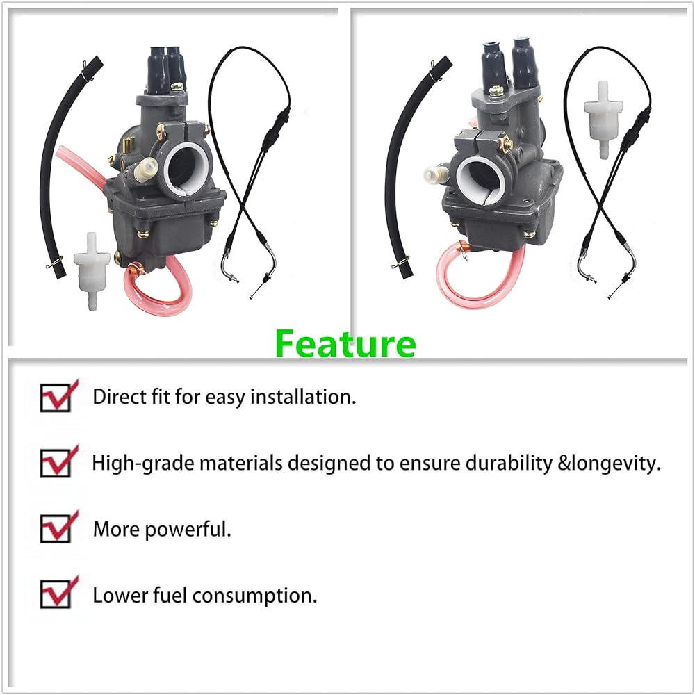 Carburetor Replacement Yamaha PW80 PW 80 Y-Zinger Dirt Bike Carb 1983-2006 with Throttle Cable