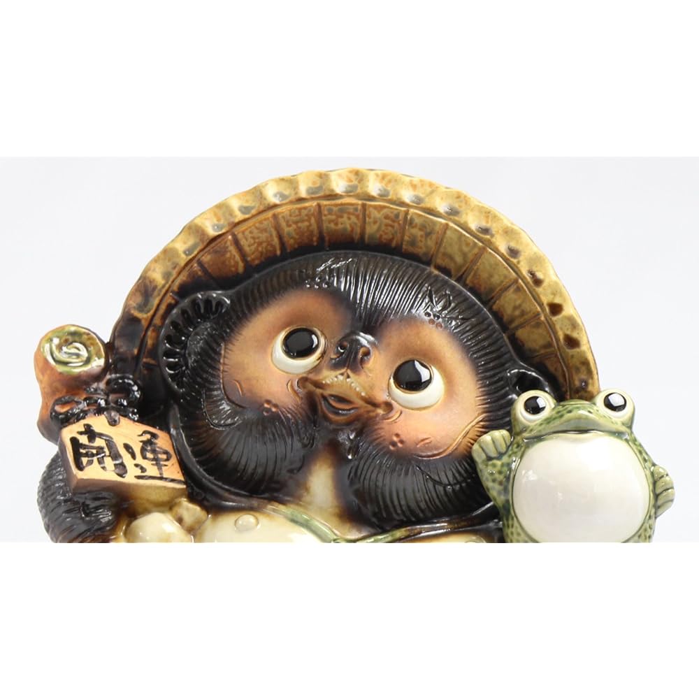 Tori "Shigaraki Ware" Good luck raccoon dog with lucky frog No. 10 SA21-1