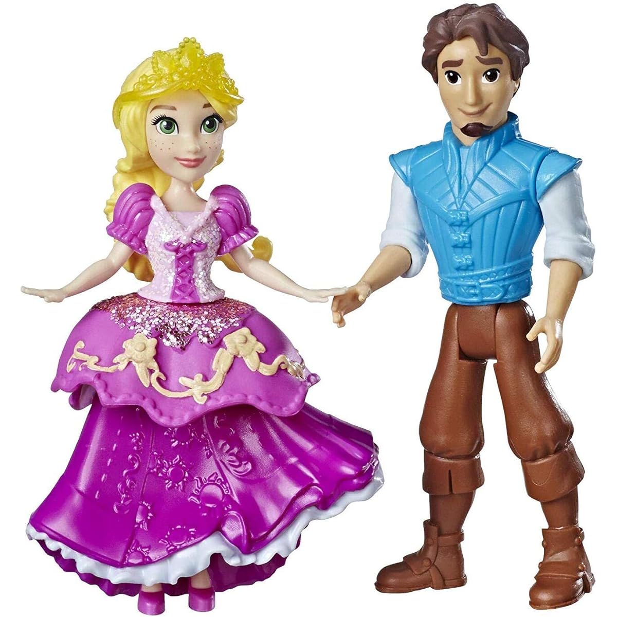 Disney Princess Rapunzel and Eugene Fitzherbert 2 Dolls Royal Clip Fashion One Clip Skirt