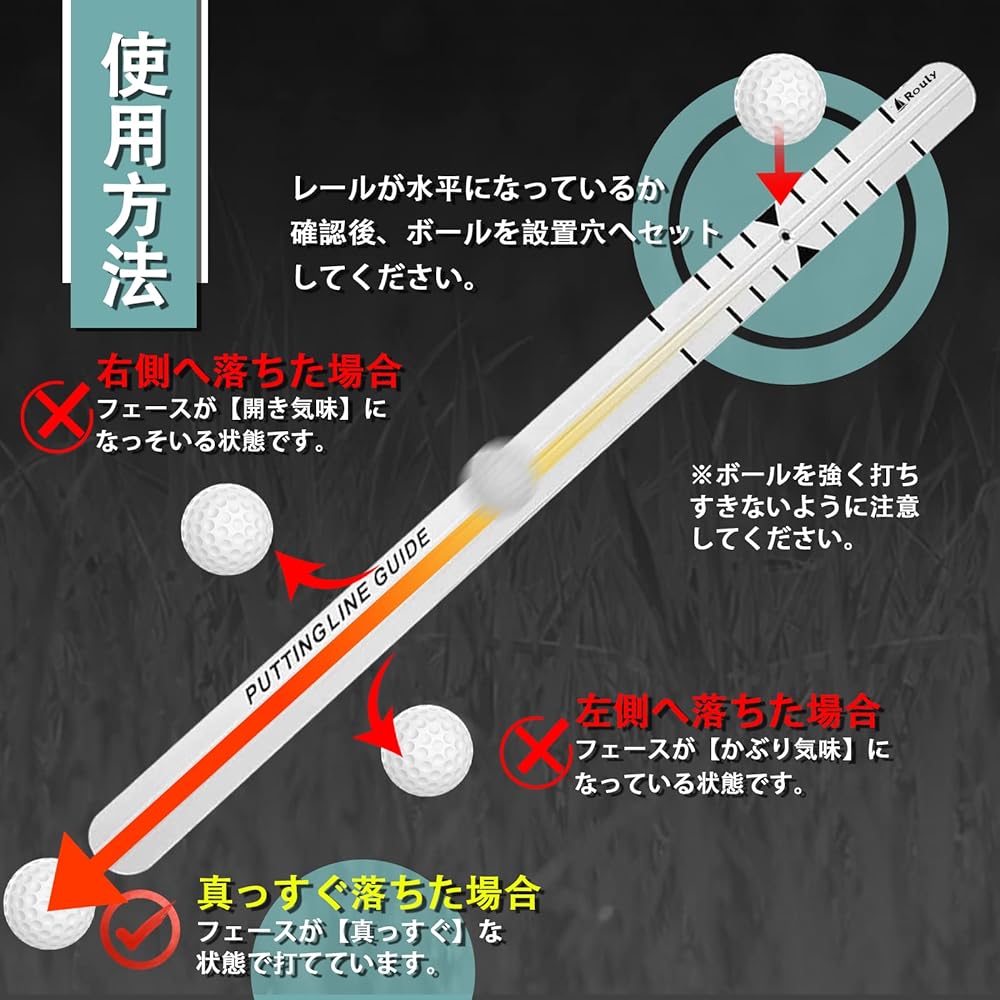 Rouly Putting Rail Golf Putter Practice Equipment Putter Rail [Improve Hitting Accuracy] Putting Rail Putting Practice Training Form Improvement Increasing Flying Distance Swing Correction Belt Included