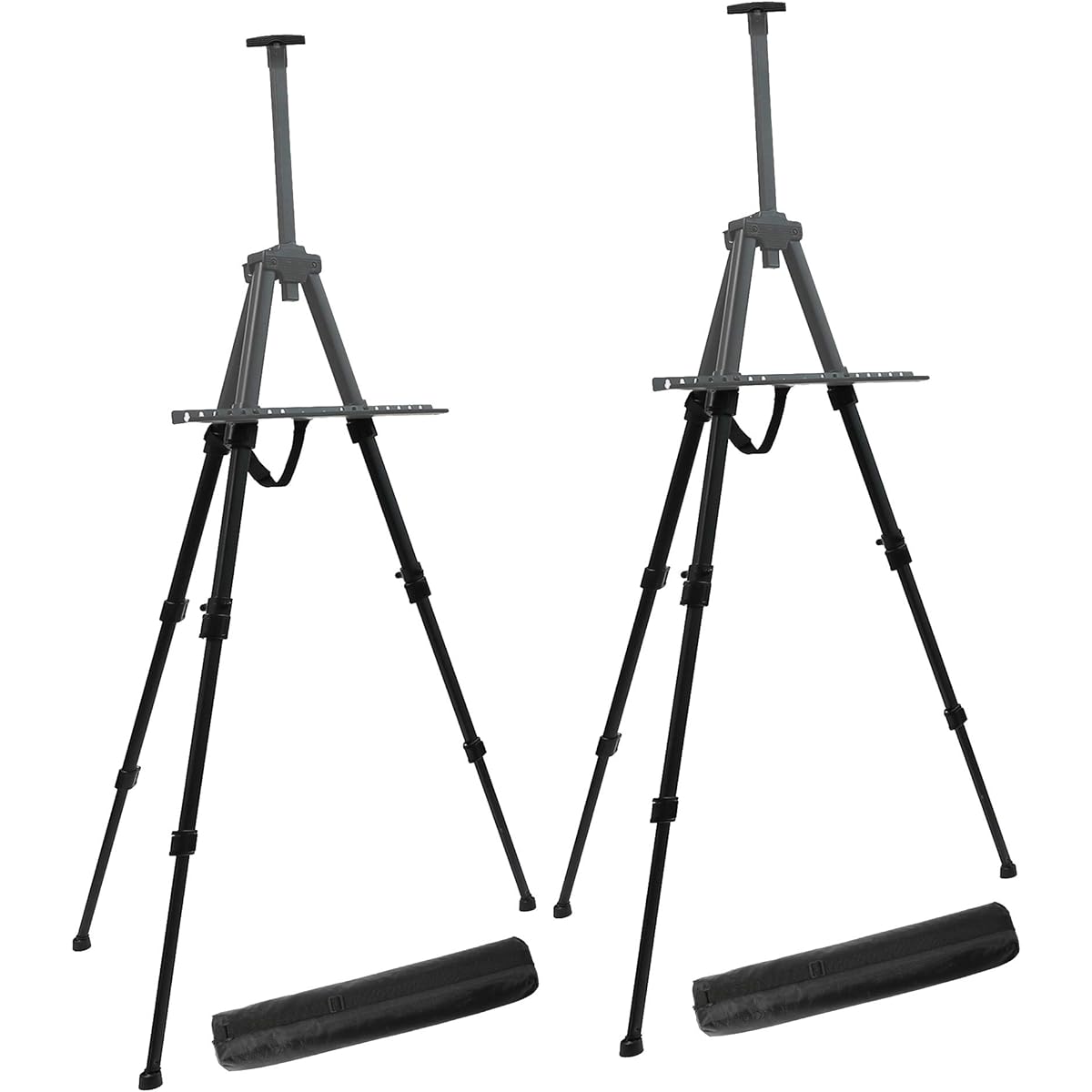 Artist Easel Stand Extra Thick Aluminum Metal Tripod Display Easel 17-56 Inch (2 Pack)