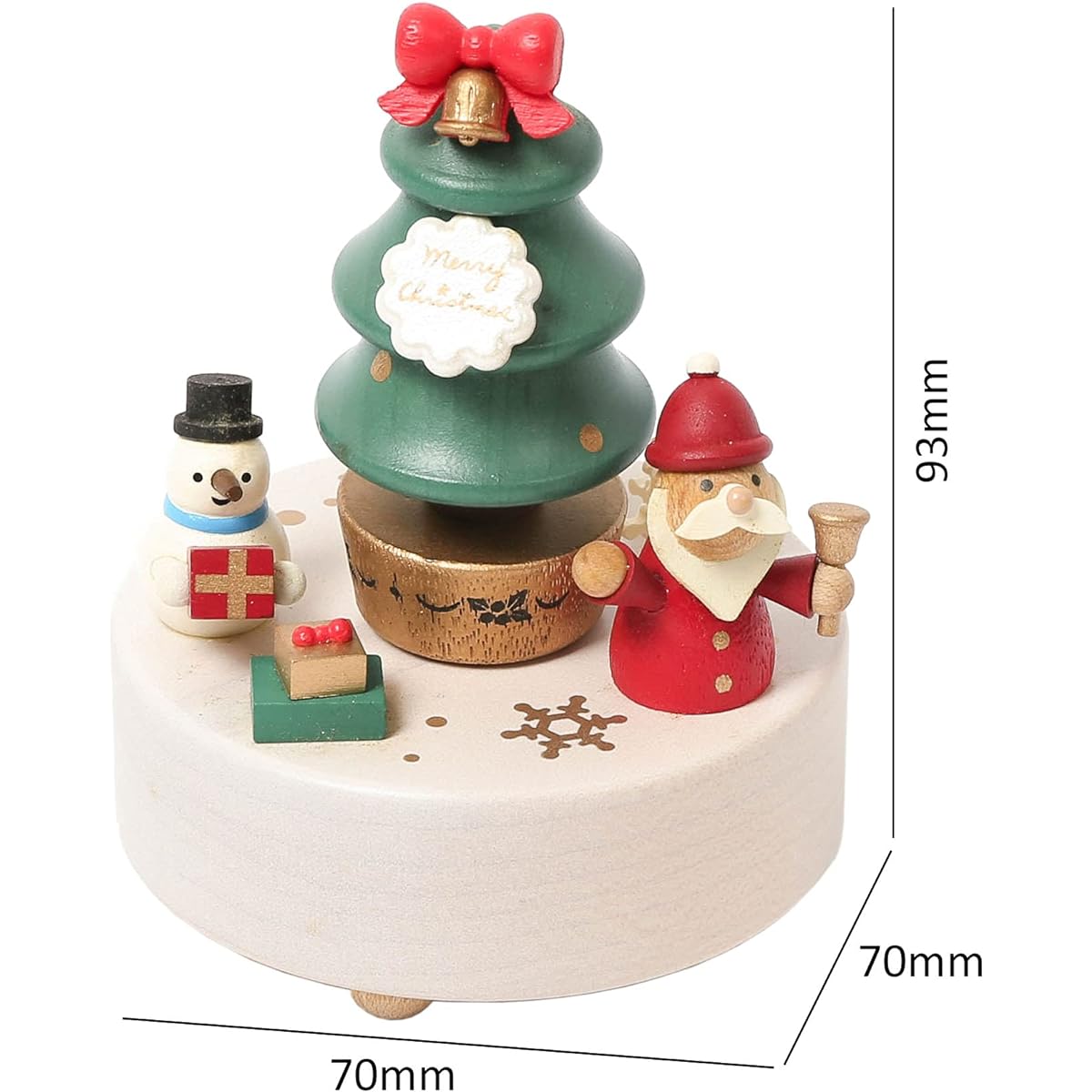 WOODERFUL LIFE Wooden Mini Rack Turn Music Box | Mini Rack - Christmas Tree | 1036110 | Exquisite Hand Carved Design from Sustainable Forests | Playing - 12 Days of Christmas