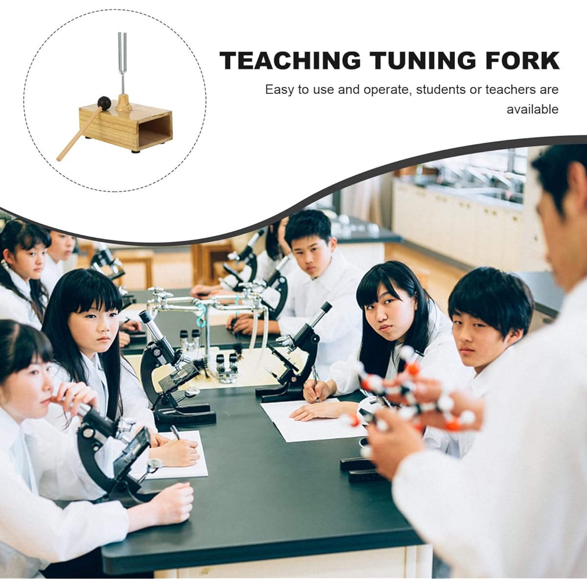 VILLCASE Hammer Chakra Tuning Fork Chakra Tuning Fork 1 Set Steel Tuning Fork and Mallet Tuning Fork (512Hz) Mounted on Wooden Base Teaching Prop Tuning Fork 512hz Tuning Fork 512hz Guitar Tuner