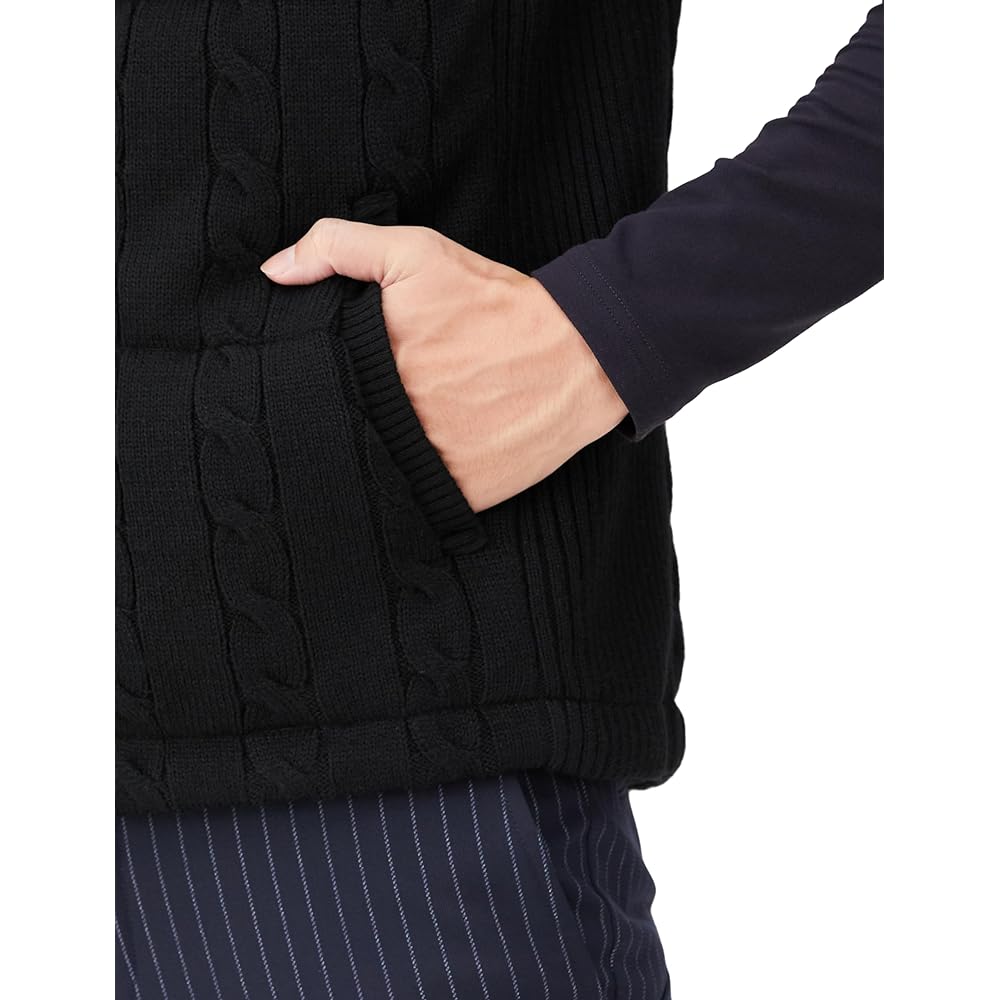 [Munsingwear] Outer Vest Thermal Insulation Filling Cable Knit Warm Golf MGMWJK51 Men's