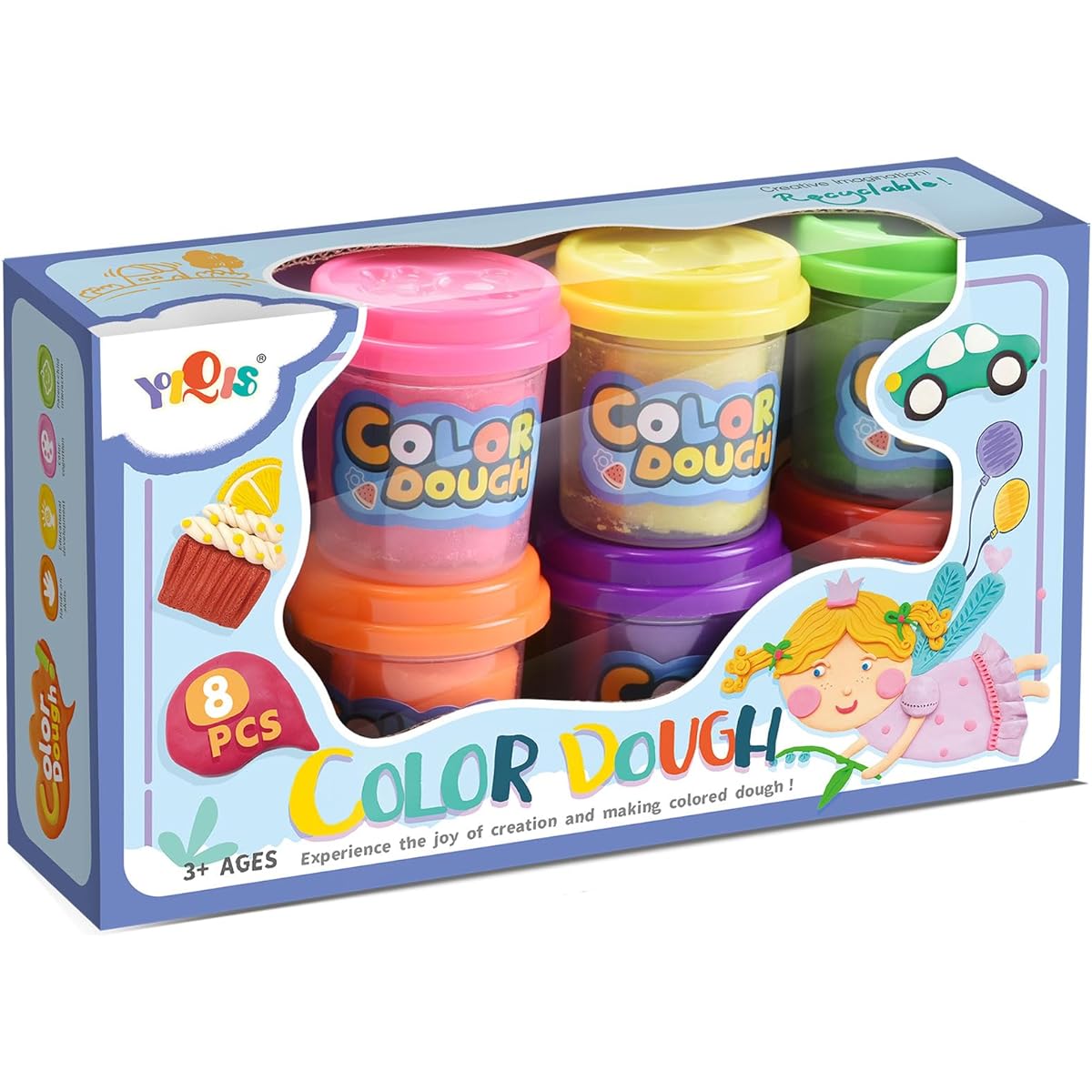 HASAYAQI Fabric Modeling Compound, 8 Cases, Non-Toxic, 2 oz Cans, Ages 3+, Multicolor