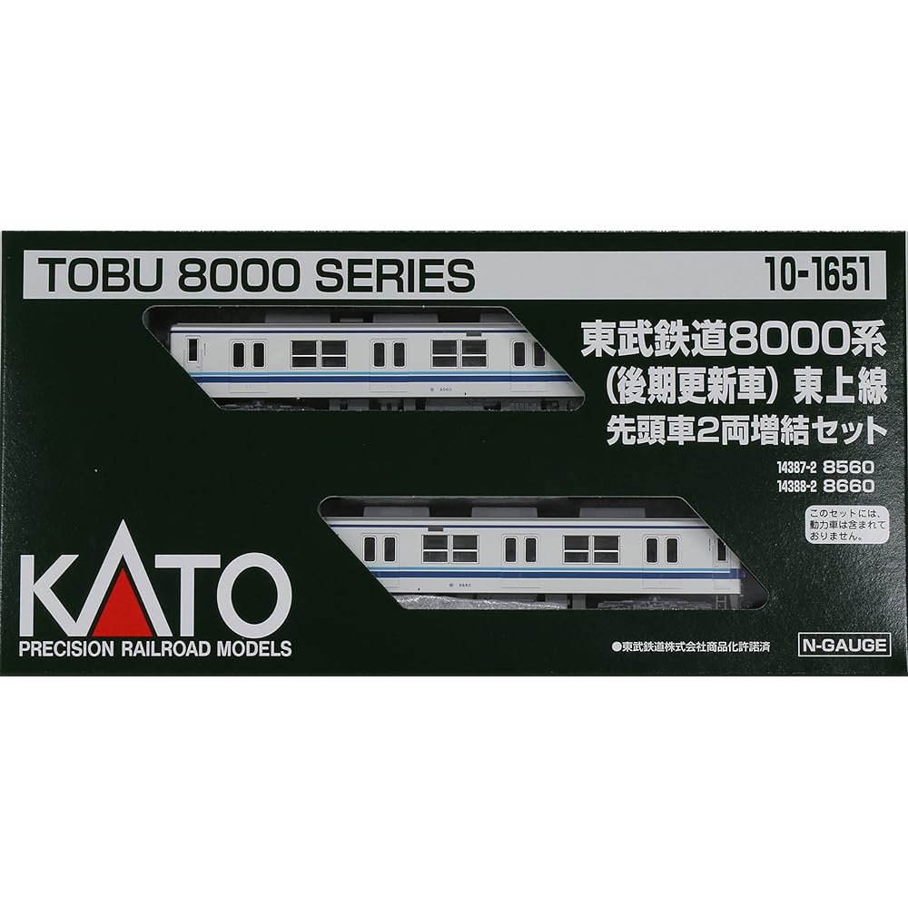 KATO KATO Plastic N Gauge Tobu Railway 8000 Series Late Updated Car Tojo Line Lead Car 2-Car Addition Set 10-1651 Railway Model Train
