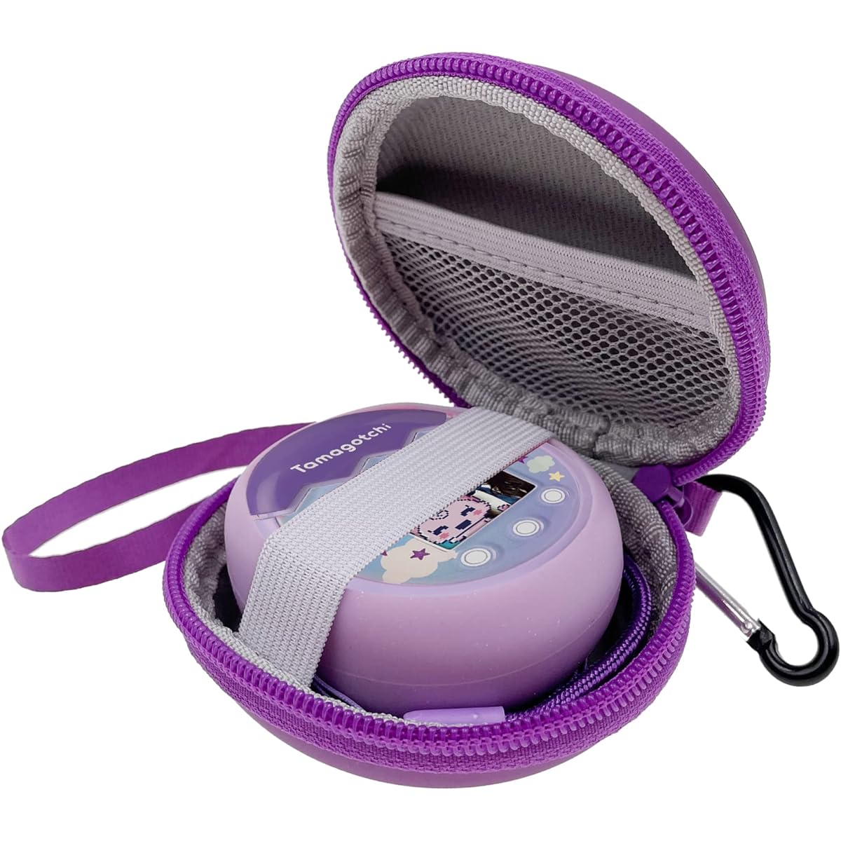 Xcivi Hard Carry Case and Silicone Cover for Tamagotchi Pix Virtual Interactive Pet Game Machine (Purple)