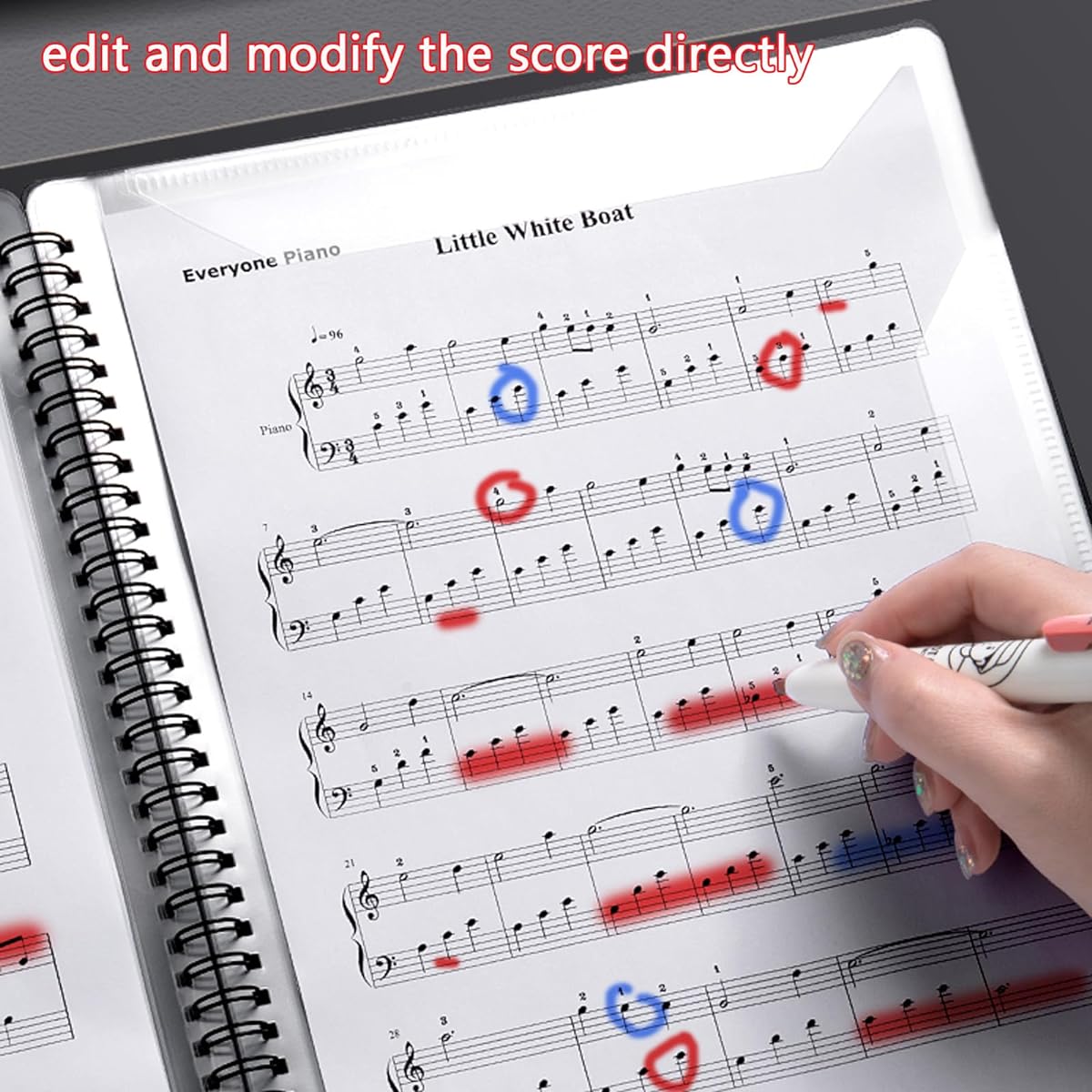 Sheet Music Folder for Sheet Music 30 Sleeves 60 Pages Blank Spiral Music Binder Sheet Music and Document Organizer 8.5x11 Inch Band Sheet Music Holder (Black)