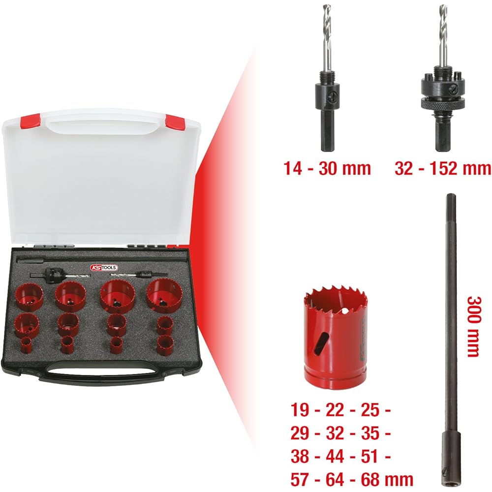 KS TOOLS Universal holesaw set 15 pcs 129.5580