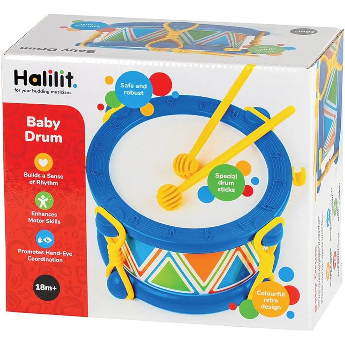Halilit Baby Drum Musical Instrument (colours Vary)