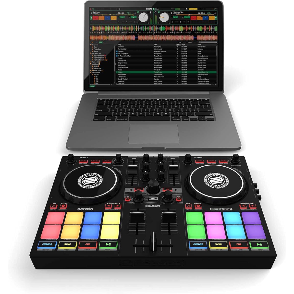 Reloop READY serato DJ Lite included, djay compatible, convenient to carry! reloop