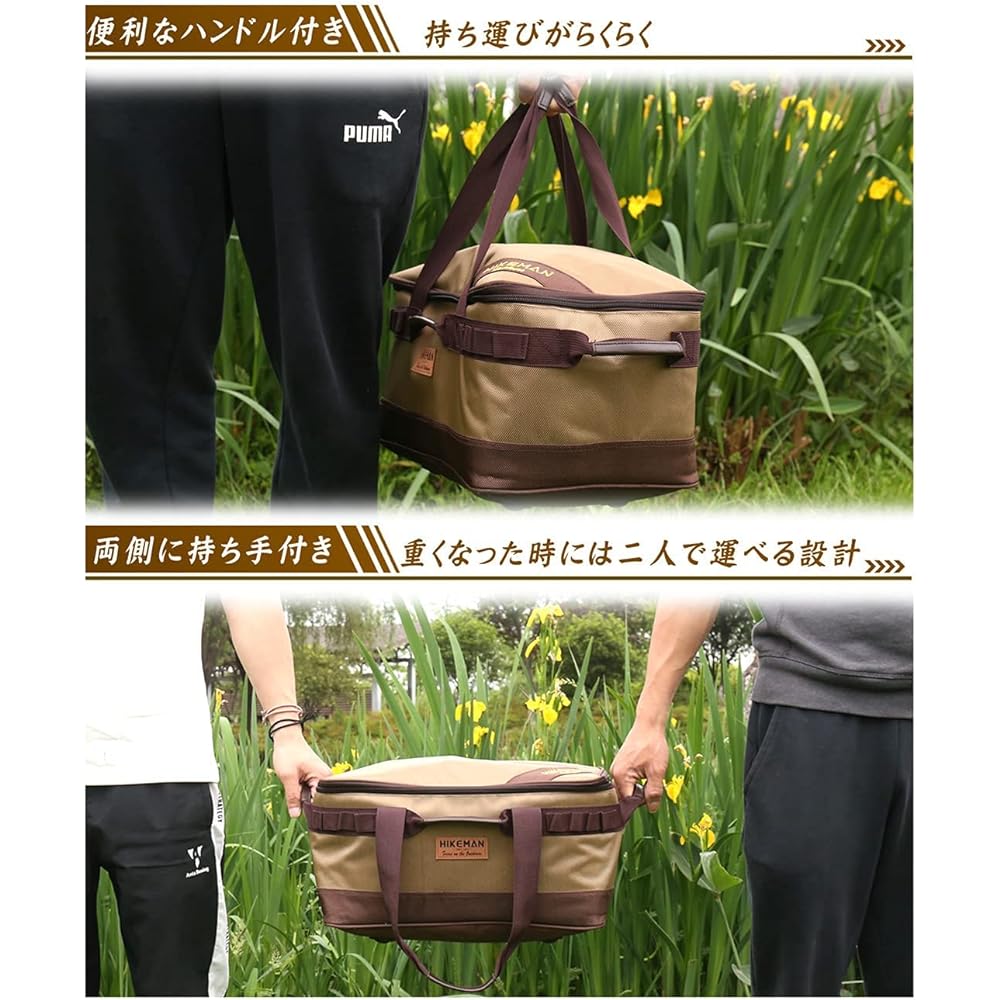 [HIKEMAN] Special case for grilling, multi-gear container, tool box, cooking tool, outdoor storage case, barbecue, seasoning included, large handbag, big bag, multi-functional, large capacity, fishing, camping, hammer included, with pegs