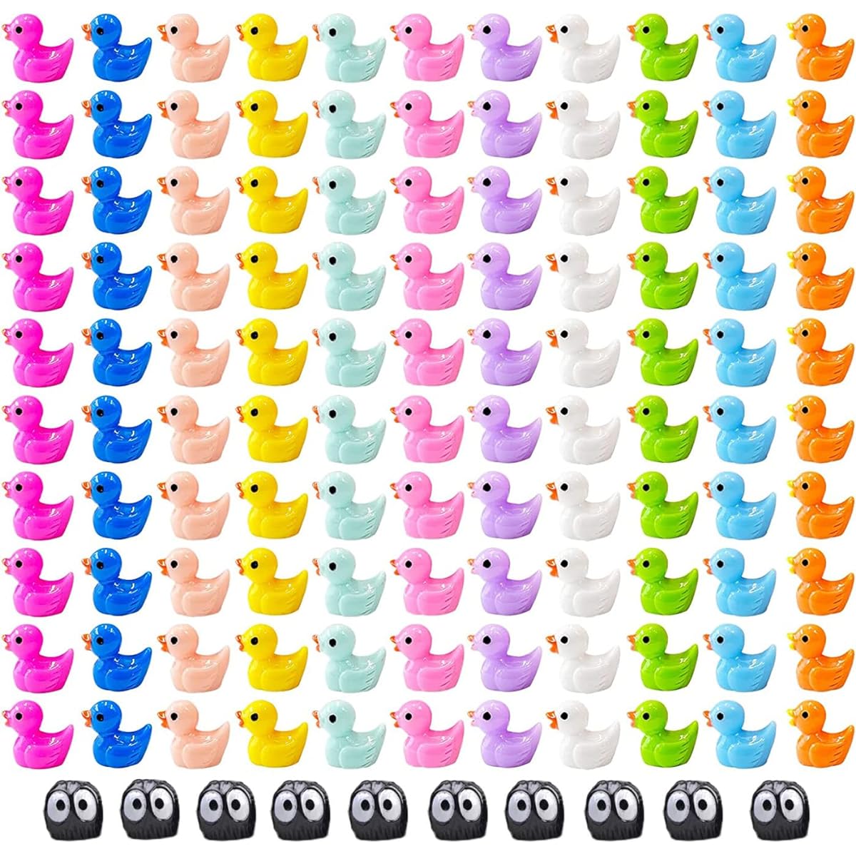 240 Pieces Mini Resin Duck Dollhouse Ornaments Miniature Figures Micro Garden Landscape Ornaments Potted Plants Cake Decoration DIY