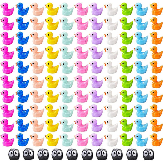 240 Pieces Mini Resin Duck Dollhouse Ornaments Miniature Figures Micro Garden Landscape Ornaments Potted Plants Cake Decoration DIY