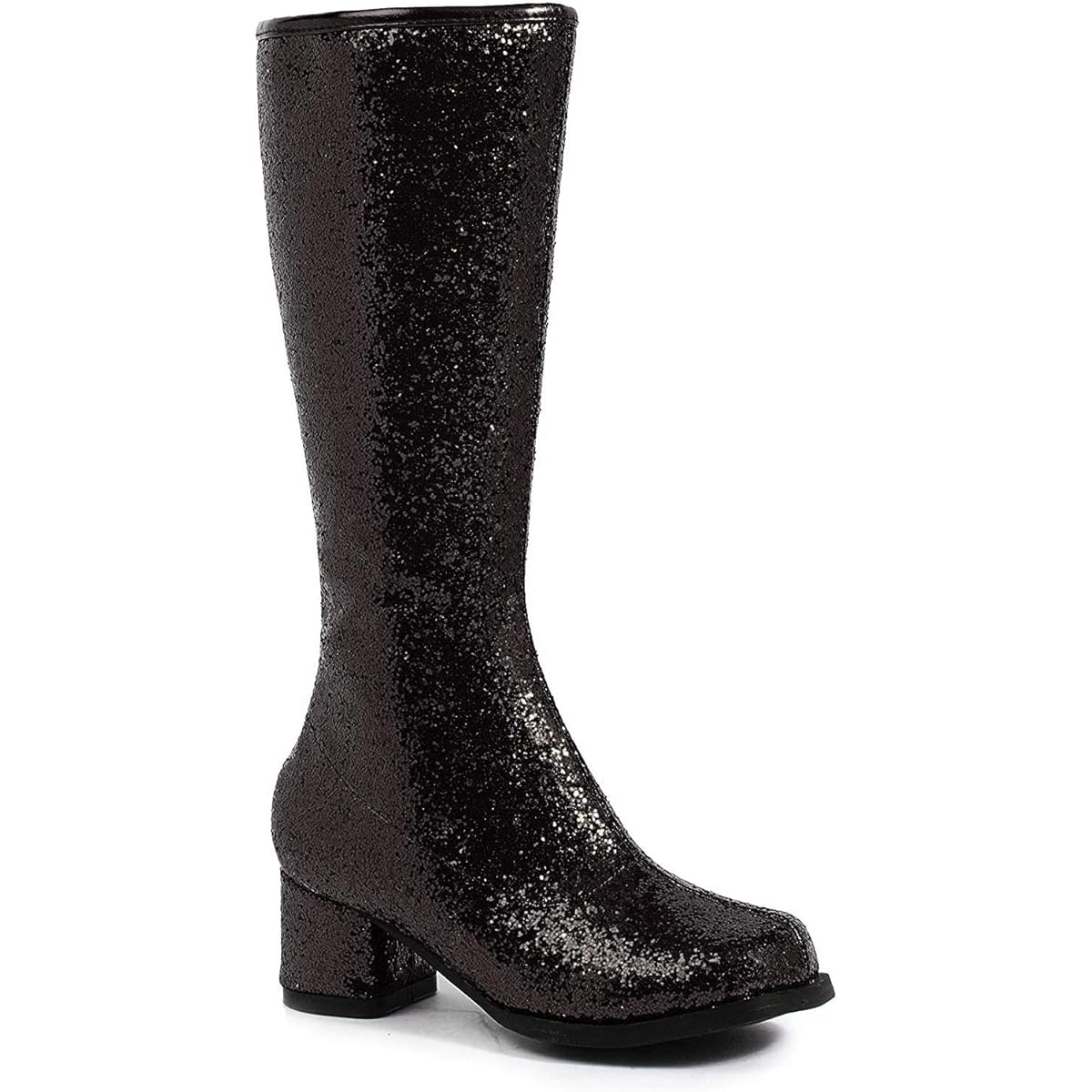 Ellie Shoes E-175-Dora-G 1 Heel Children Glitter Gogo Boot S / Black Glitter