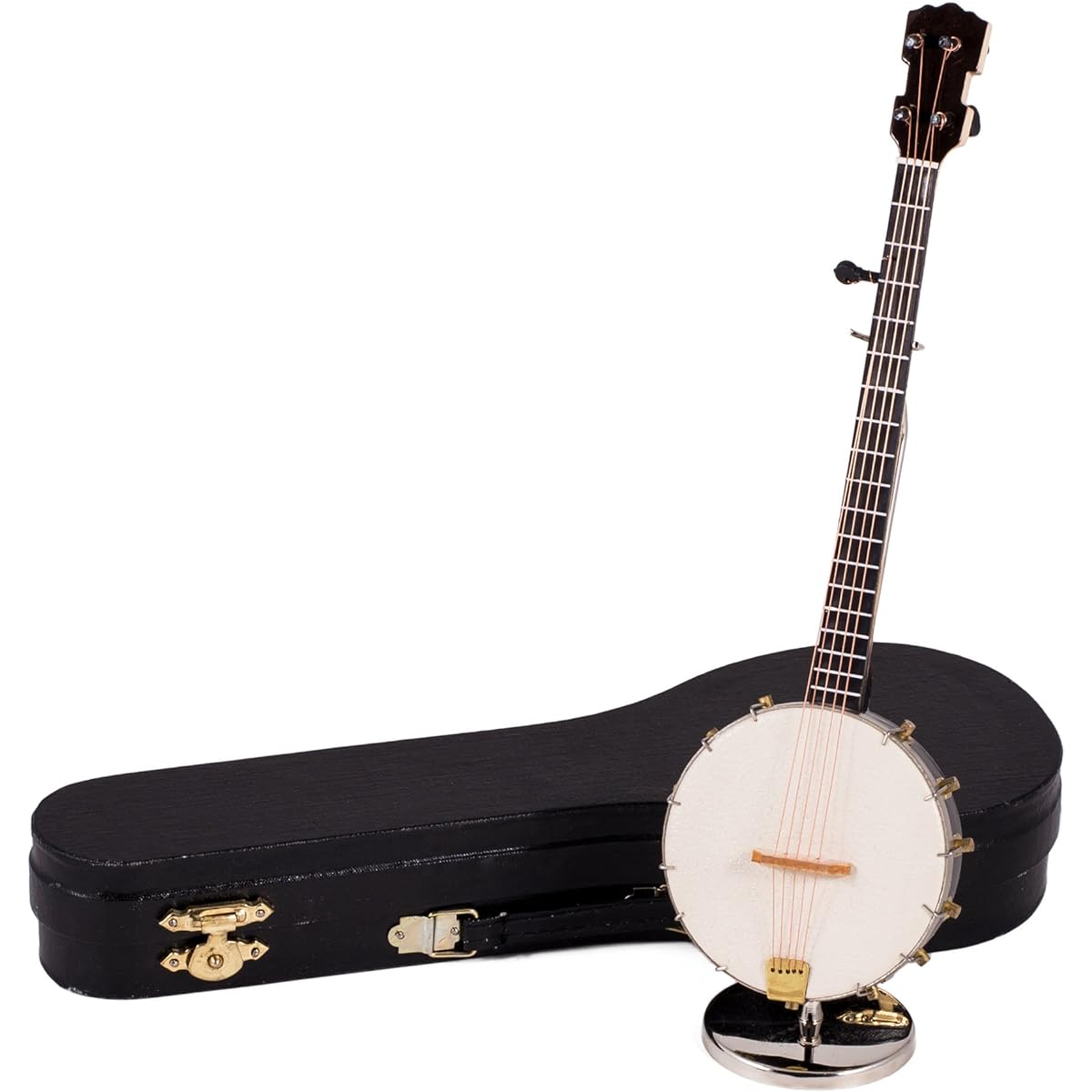 Banjo Instrument Miniature Replica Music Box - Plays Tune Oh! Susanna
