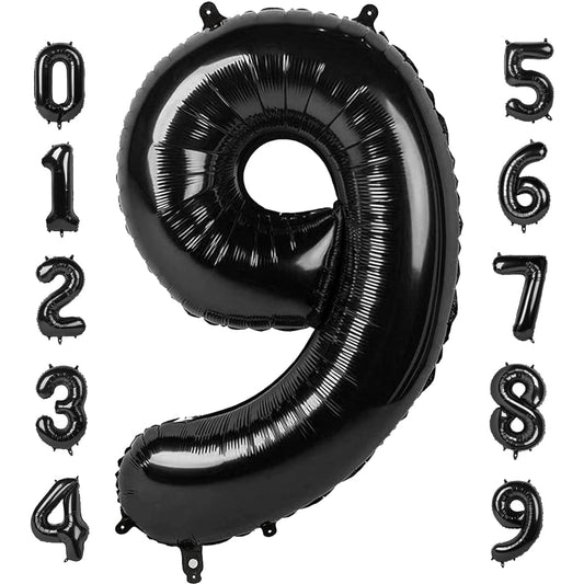 40 Inch Black Number Balloons Large Digital 9 Balloons Foil Mylar Balloons for 9 19 90th Birthday Party Engagement Wedding Anniversary