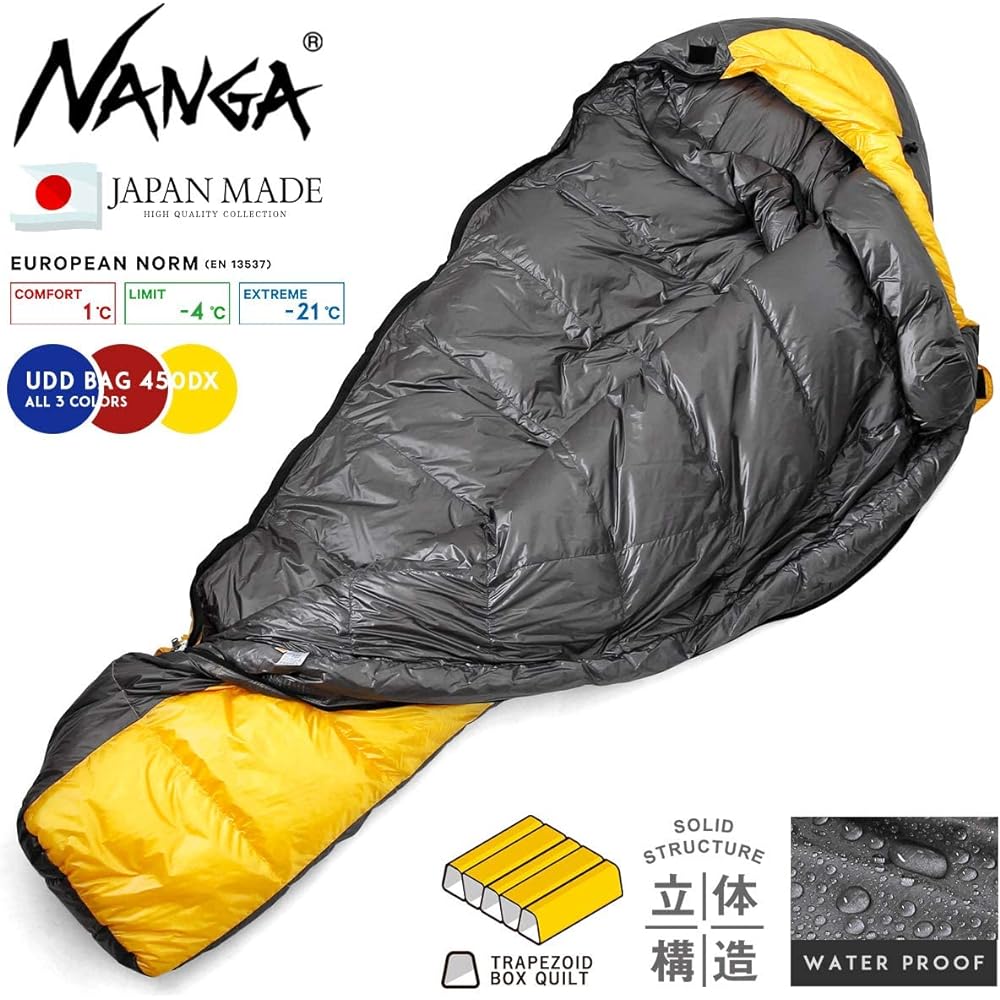 NANGA Shruff mail order UDD BAG 450DX (High-performance down 770FP) Regular size sleeping bag Total weight 825g Super water repellent Camping Climbing 3 season model Outdoor