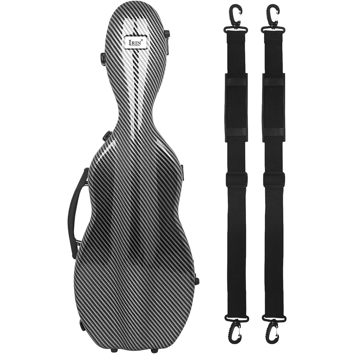 Tachiuwa 4/4 Violin Case with Thermometer Protection Portable Durable Violin Carrying Bag Storage Box for Beginner Player Gift, Black Stripes