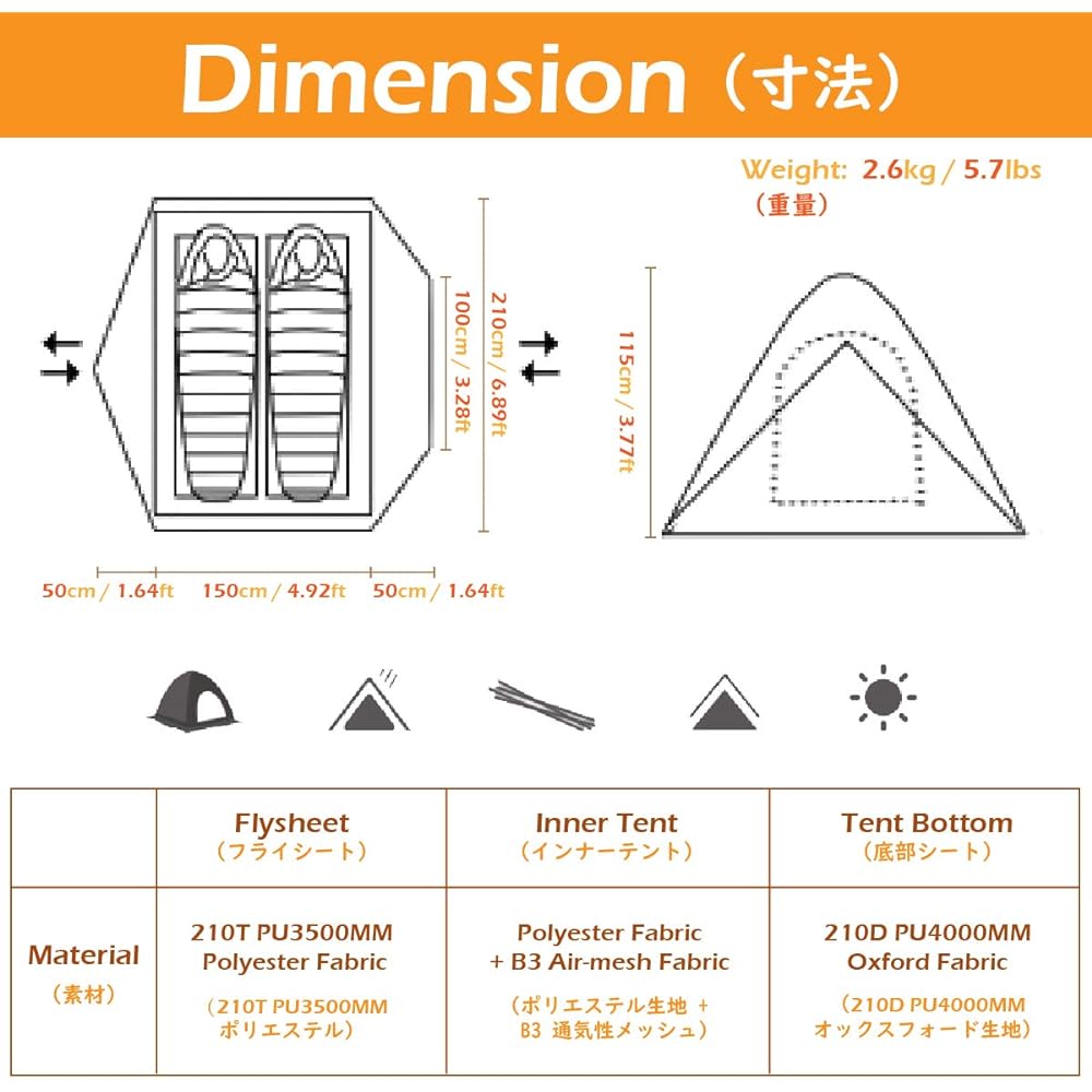 TRIWONDER 1 2 3 person tent mountain tent touring tent 3 seasons 4 seasons solo tent lightweight waterproof double layer camping mountain climbing summer winter tent
