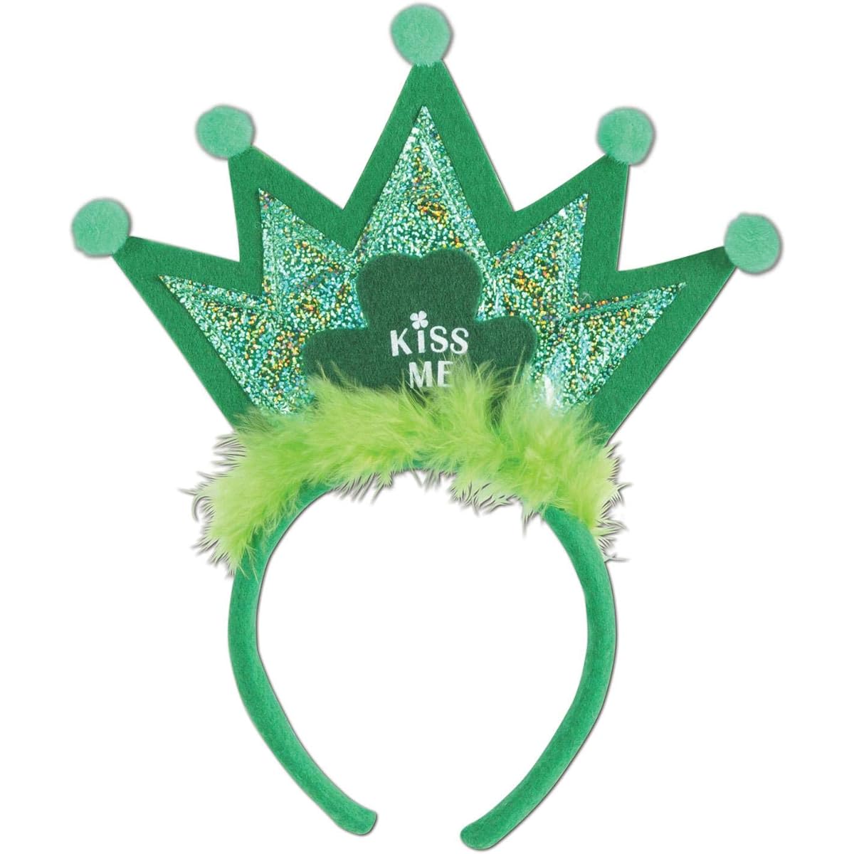 [Beistle] S30776AZ2 Shamrock Tiara Headband 2 Pieces Free Size
