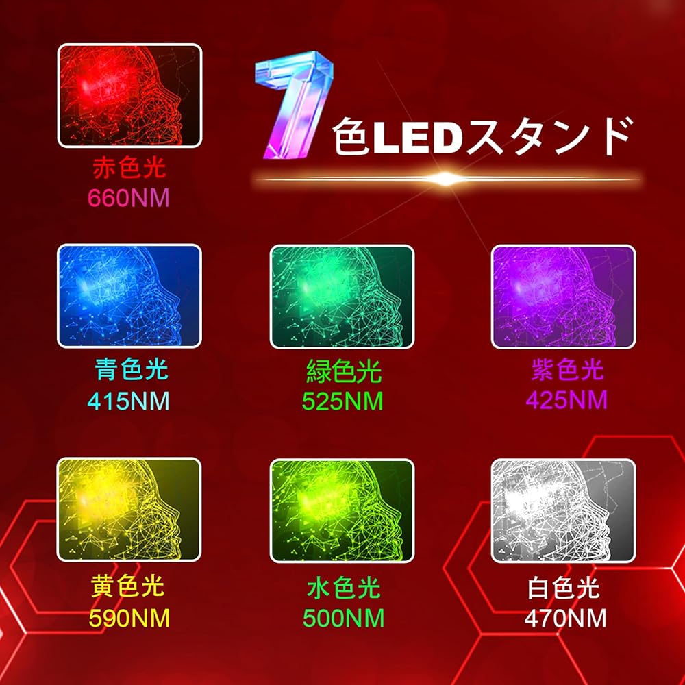 Creatrek 7 Color LED Stand Red LED Light for Face, Neck and Hands for Home Use