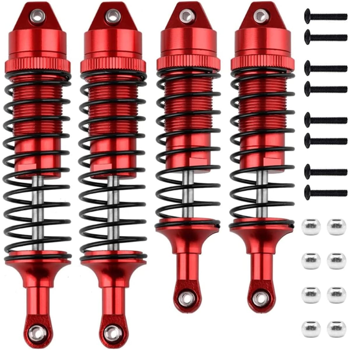 ADORLY Aluminum RC Shocks 4pcs for 1/10 ECX Rc Ecx Amp Mt Ecx Amp Ecx Torment ECX Rukus Upgrade Parts Shocks Red