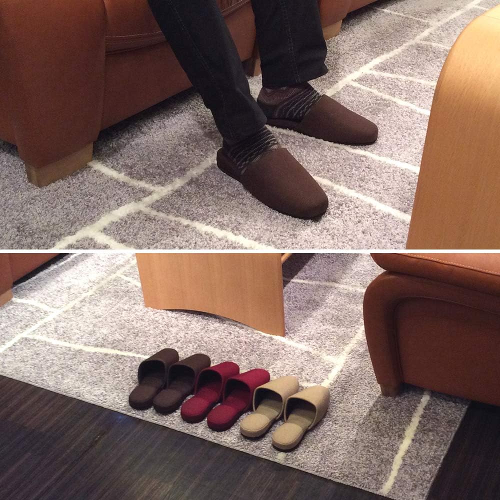 [HYBRIDWORKS] Luxury upholstery fabric slippers, 3-pair set, hanging, unisex, sturdy, for guests, commercial use