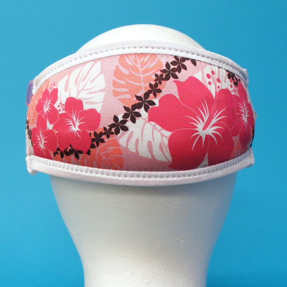 SeaCanary Snorkeling Diving Mask Strap Cover Hawaiian Hibiscus Pink