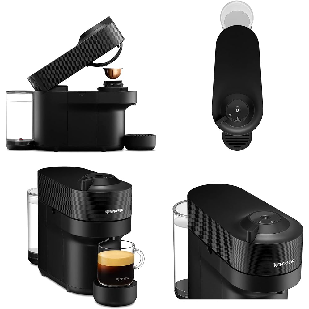 Nespresso VERTUO Capsule Coffee Maker Virtuo Pop Licorice Black GDV2-BK-W